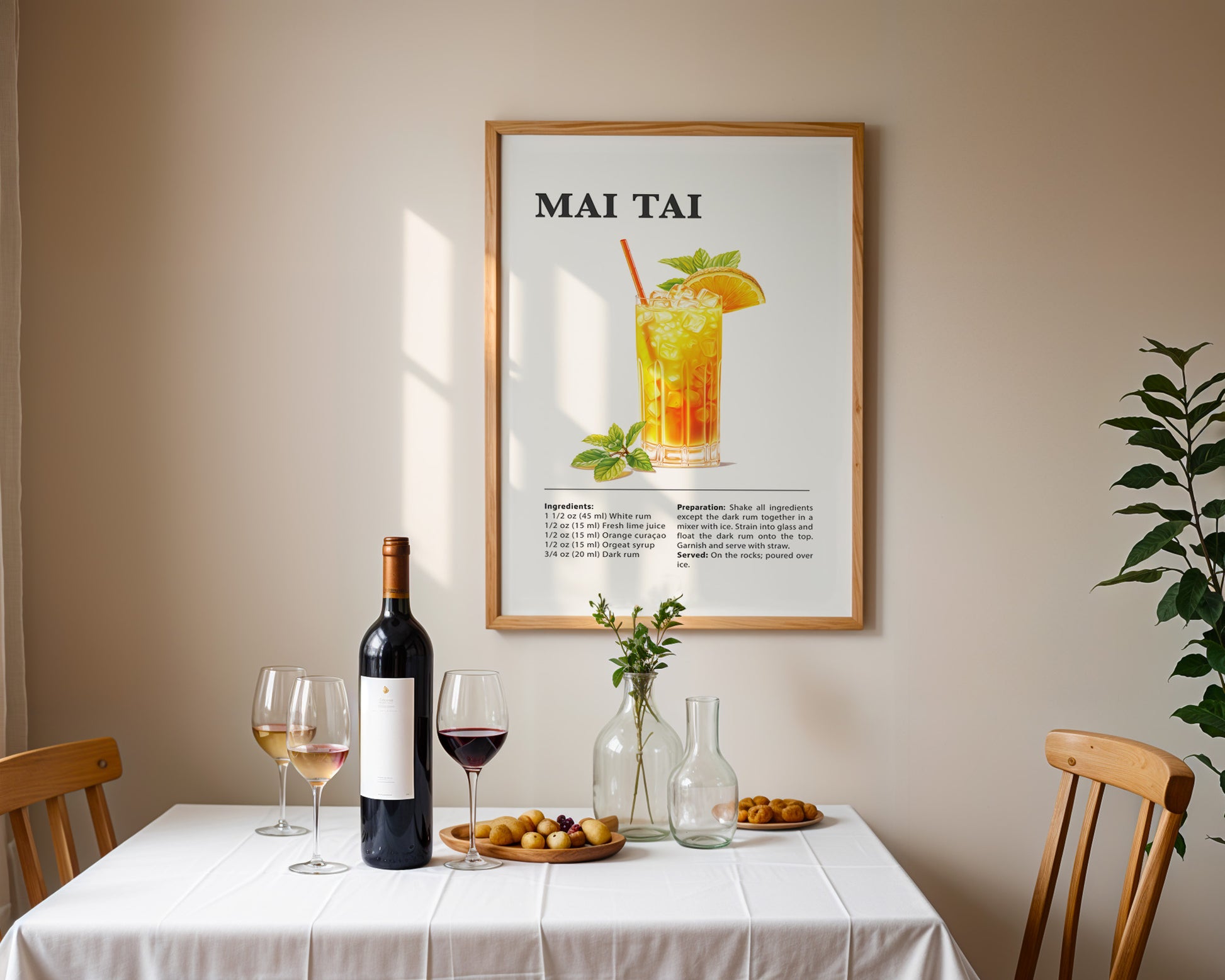 Mai Tai Cocktail Recipe Poster - GroovyGrove