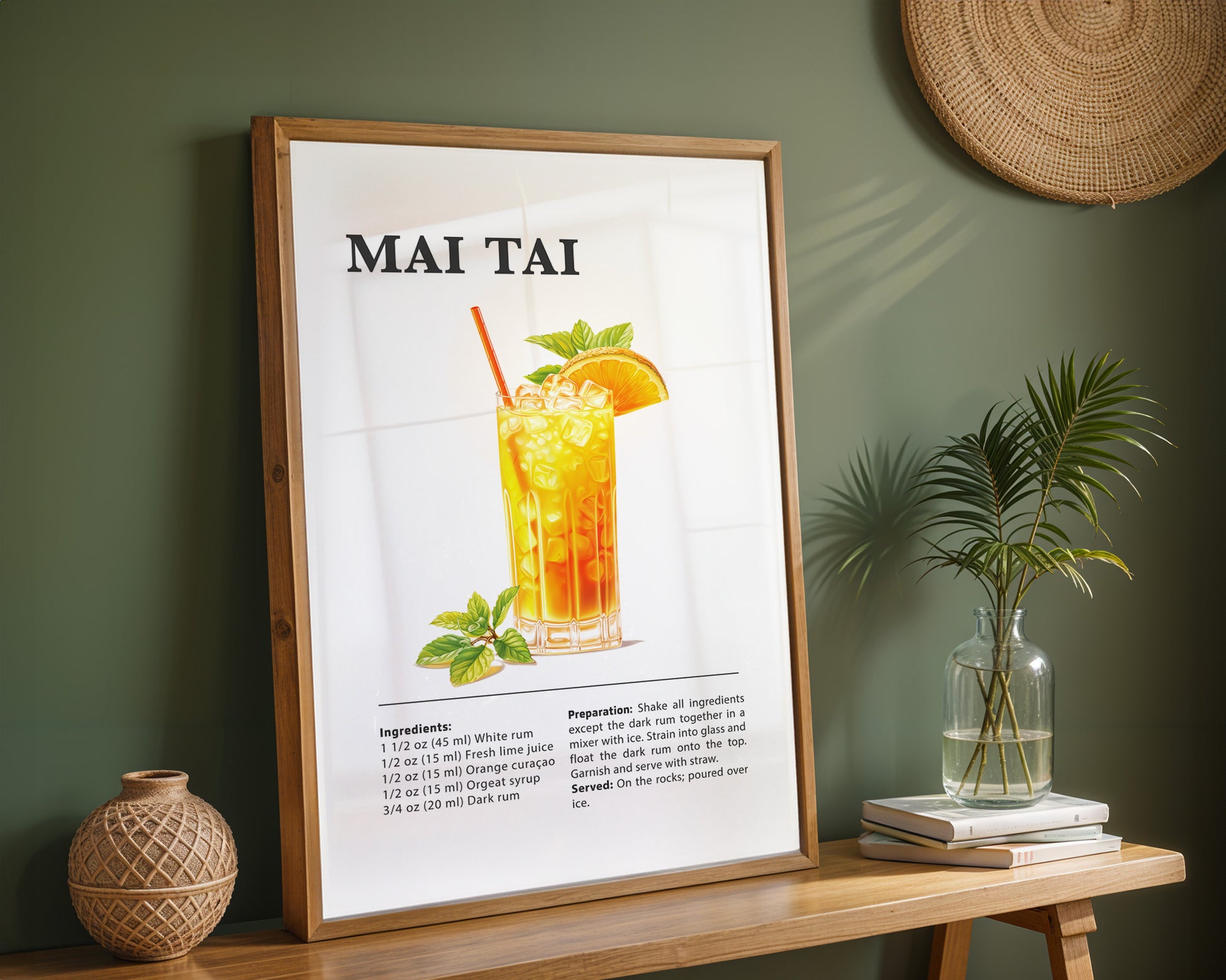 Mai Tai Cocktail Recipe Poster - GroovyGrove