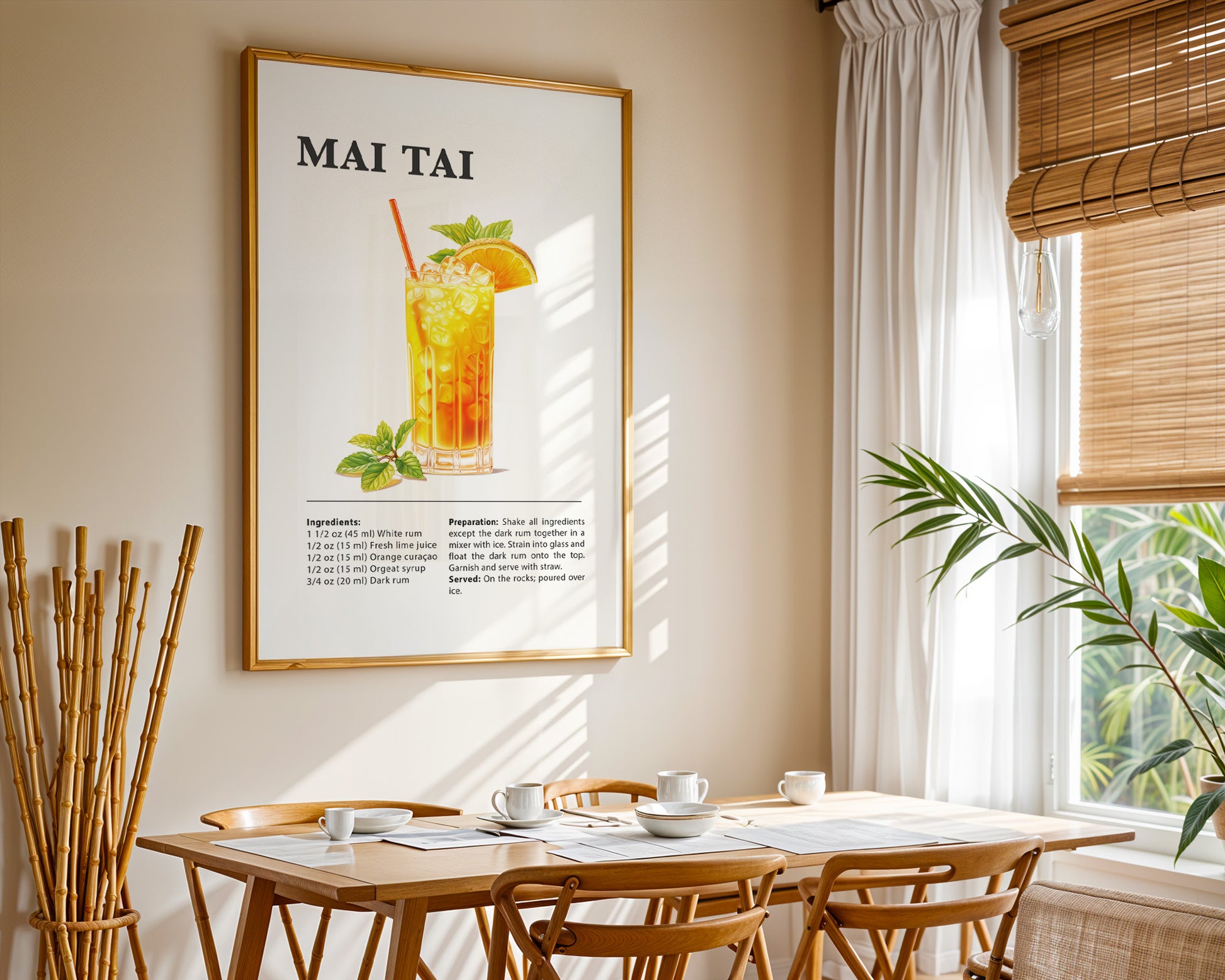 Mai Tai Cocktail Recipe Poster - GroovyGrove