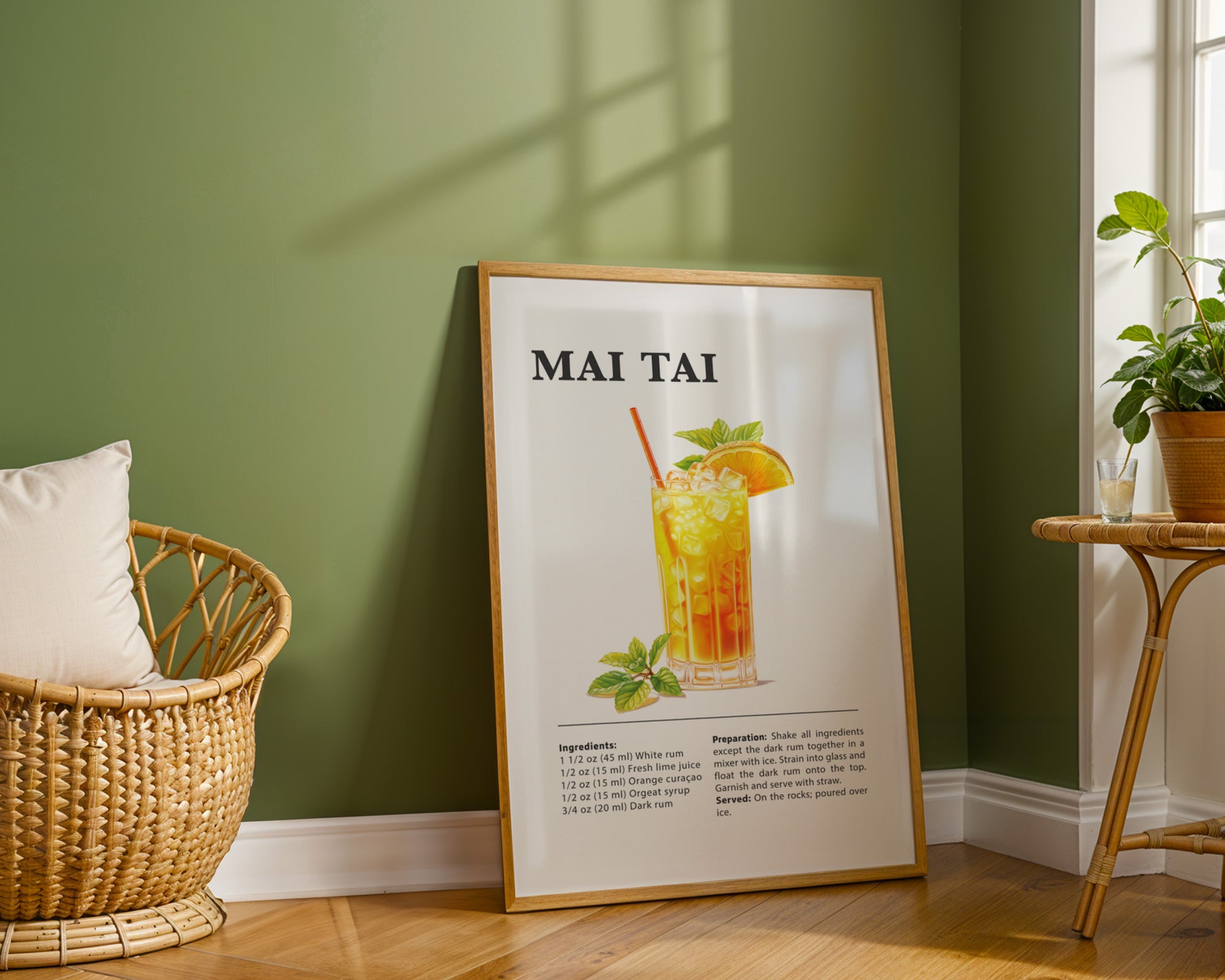 Mai Tai Cocktail Recipe Poster - GroovyGrove