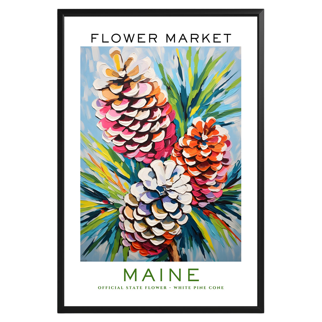 Maine State Flower Market Poster - GroovyGrove