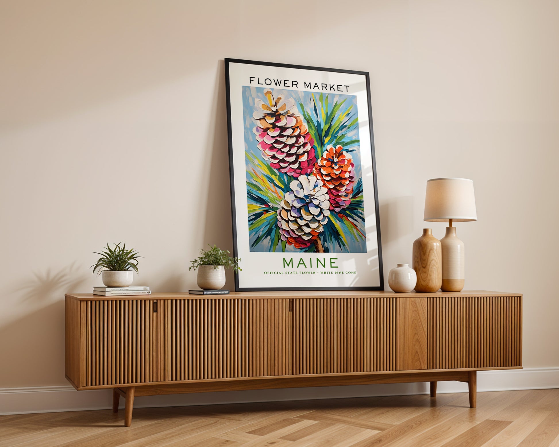 Maine State Flower Market Poster - GroovyGrove