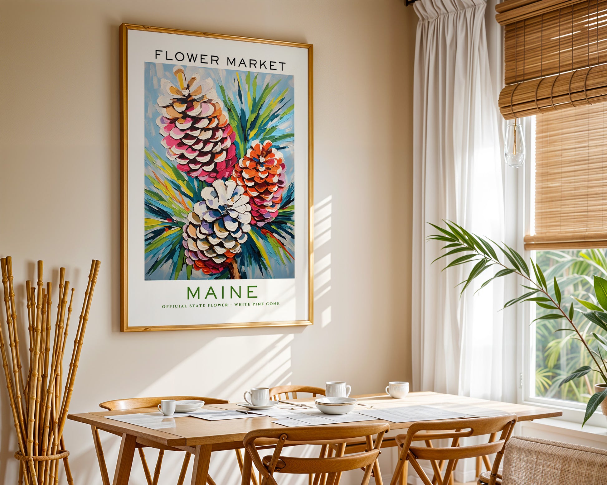 Maine State Flower Market Poster - GroovyGrove