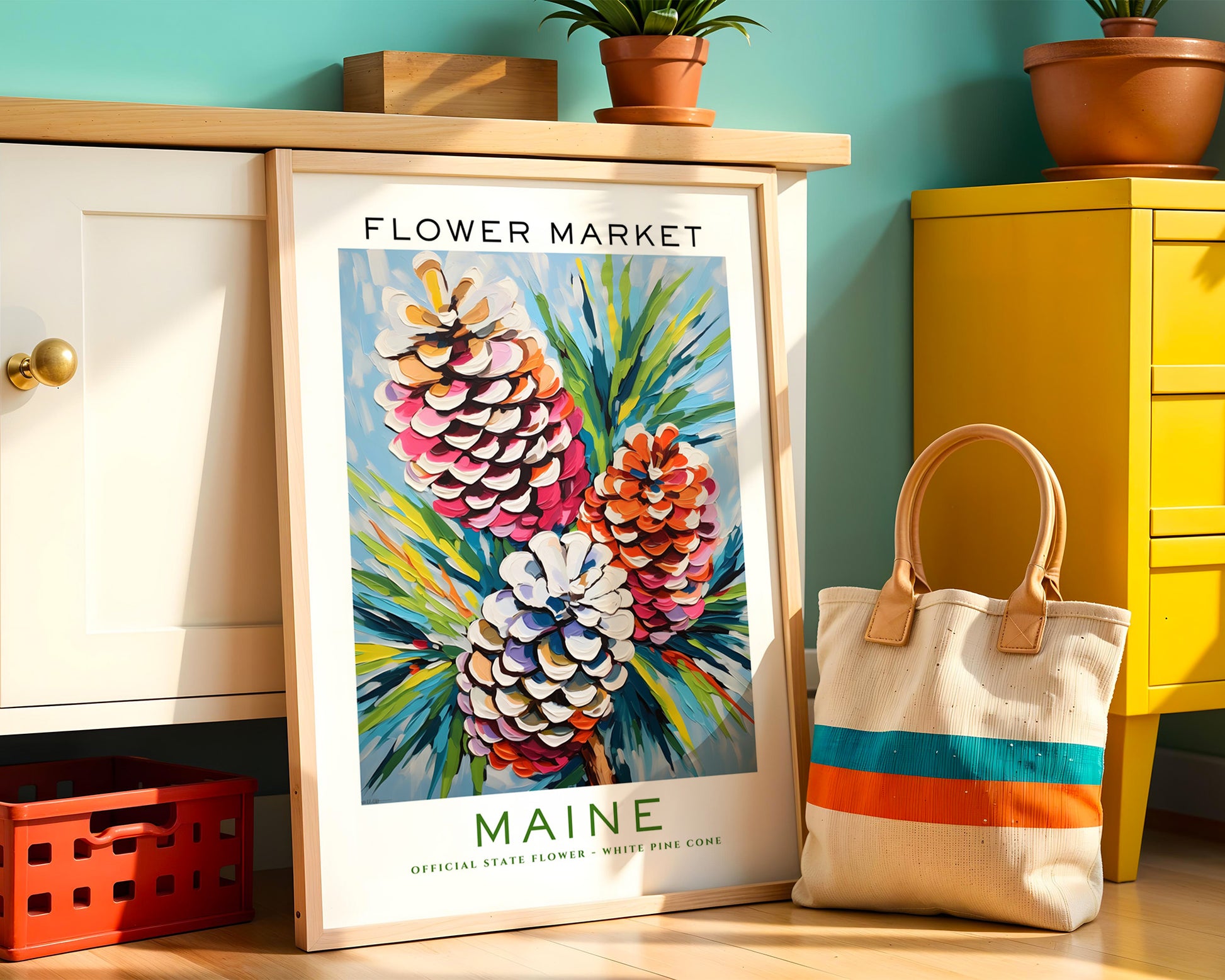 Maine State Flower Market Poster - GroovyGrove