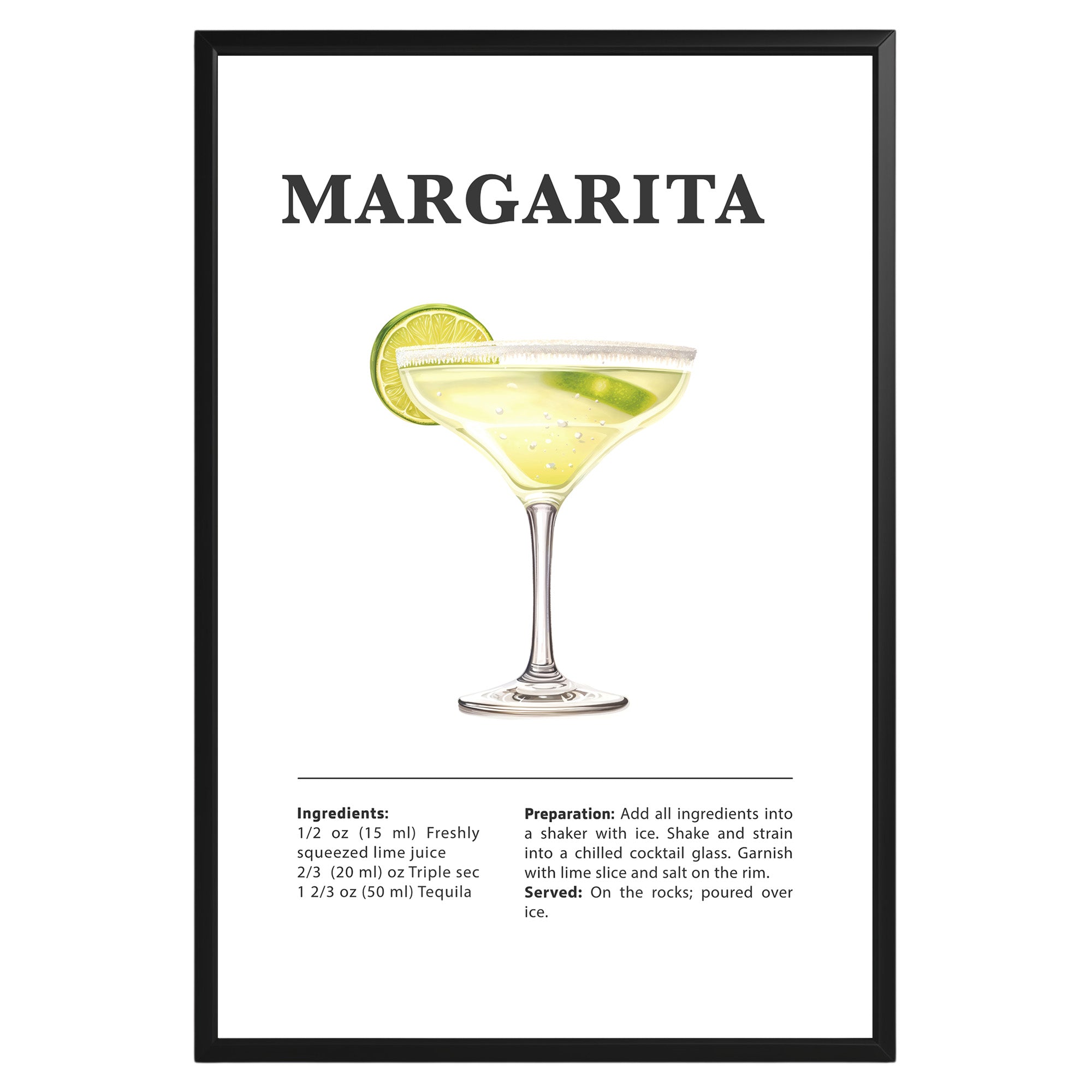 Margarita Cocktail Recipe Poster - GroovyGrove