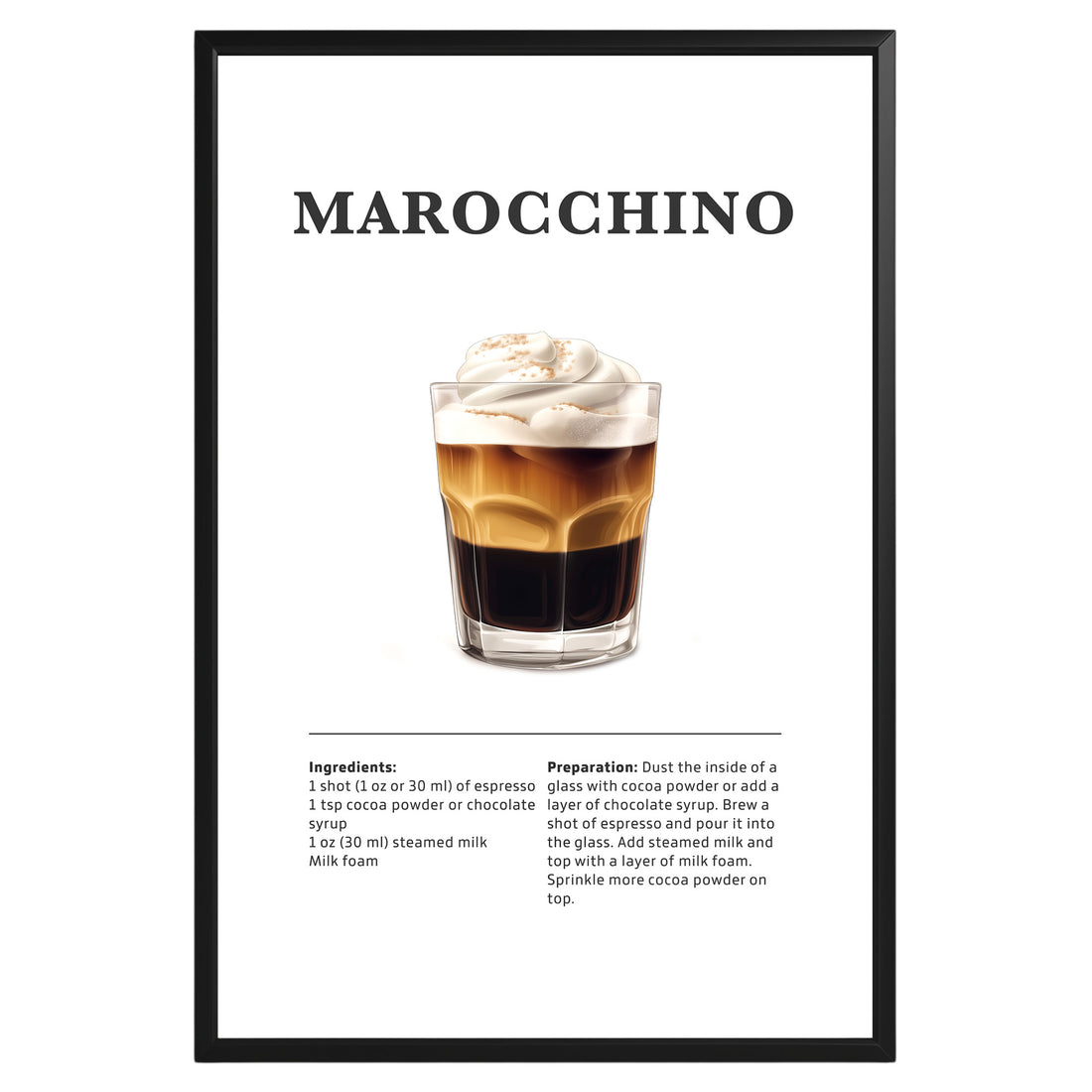 Marocchino Coffee Recipe Poster - GroovyGrove