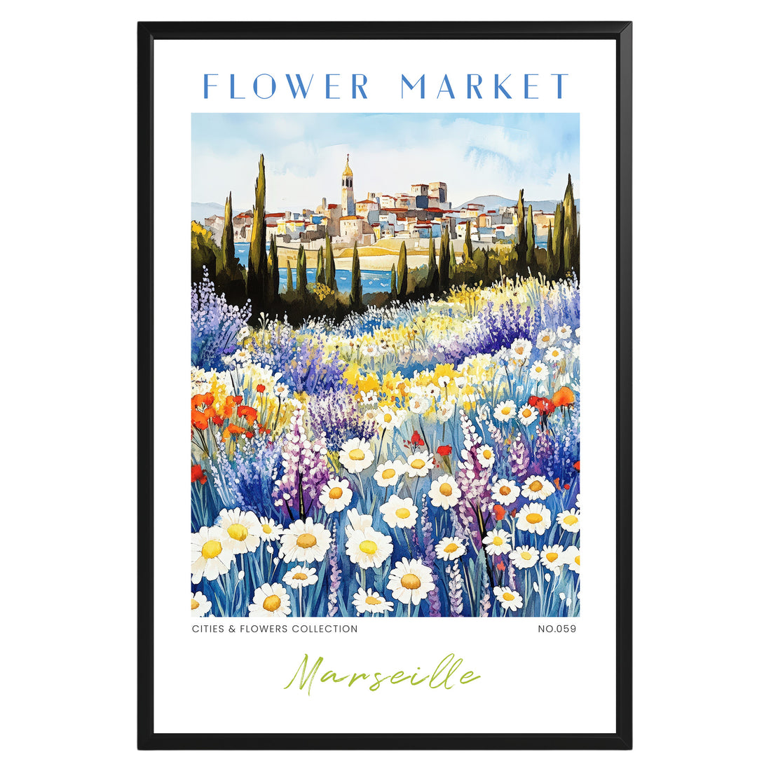 Marseille France Flower Market Poster - GroovyGrove