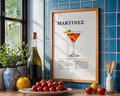 Martinez Cocktail Recipe Poster - GroovyGrove