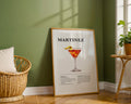 Martinez Cocktail Recipe Poster - GroovyGrove