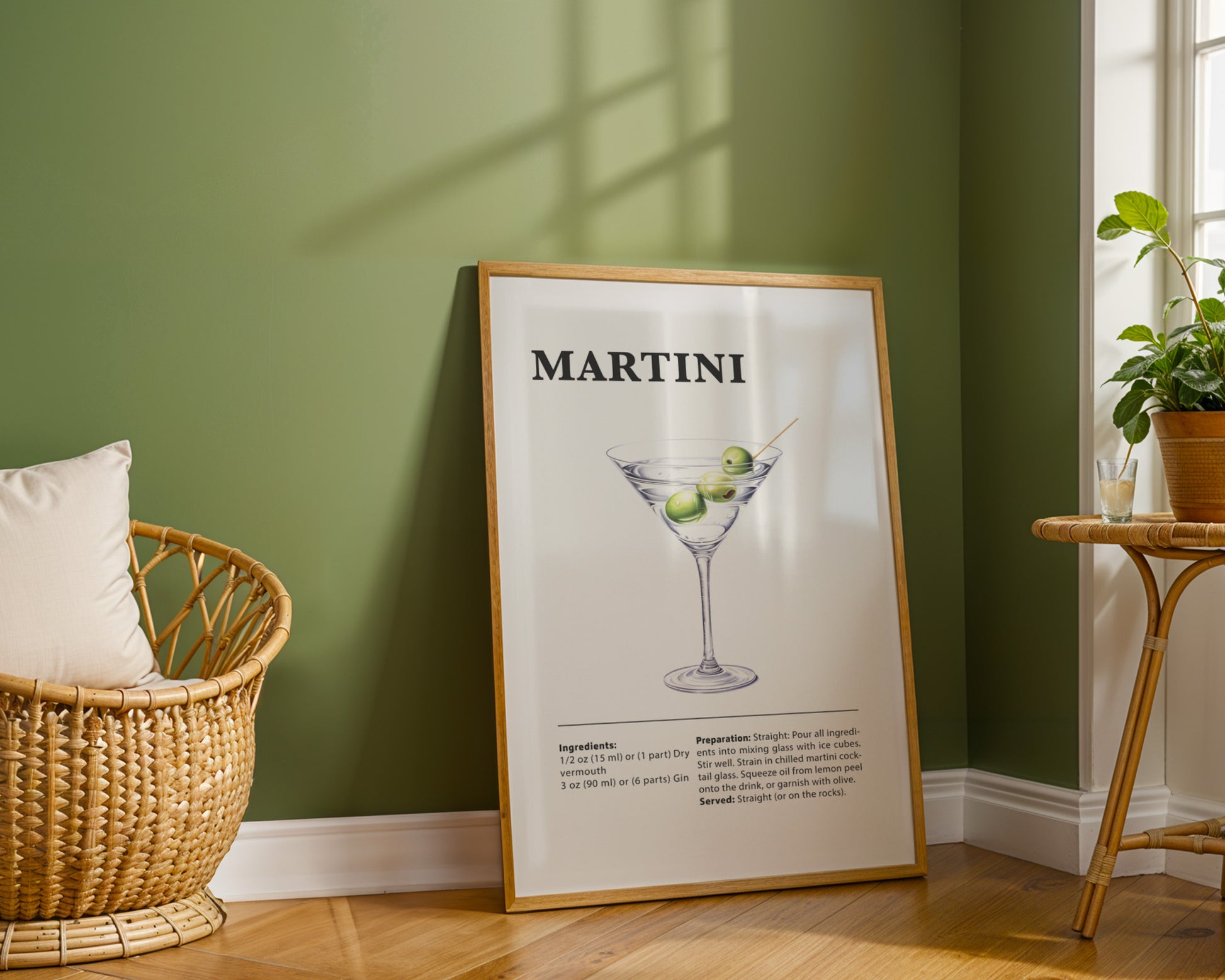 Martini Cocktail Recipe Poster - GroovyGrove