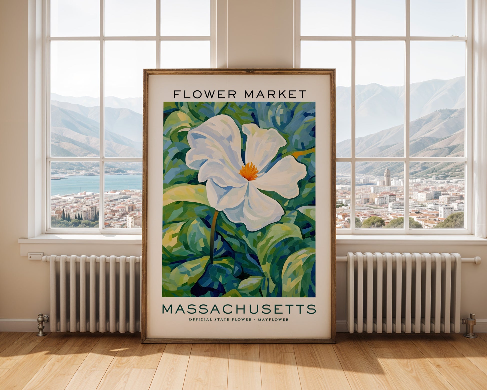 Massachusetts State Flower Market Poster - GroovyGrove