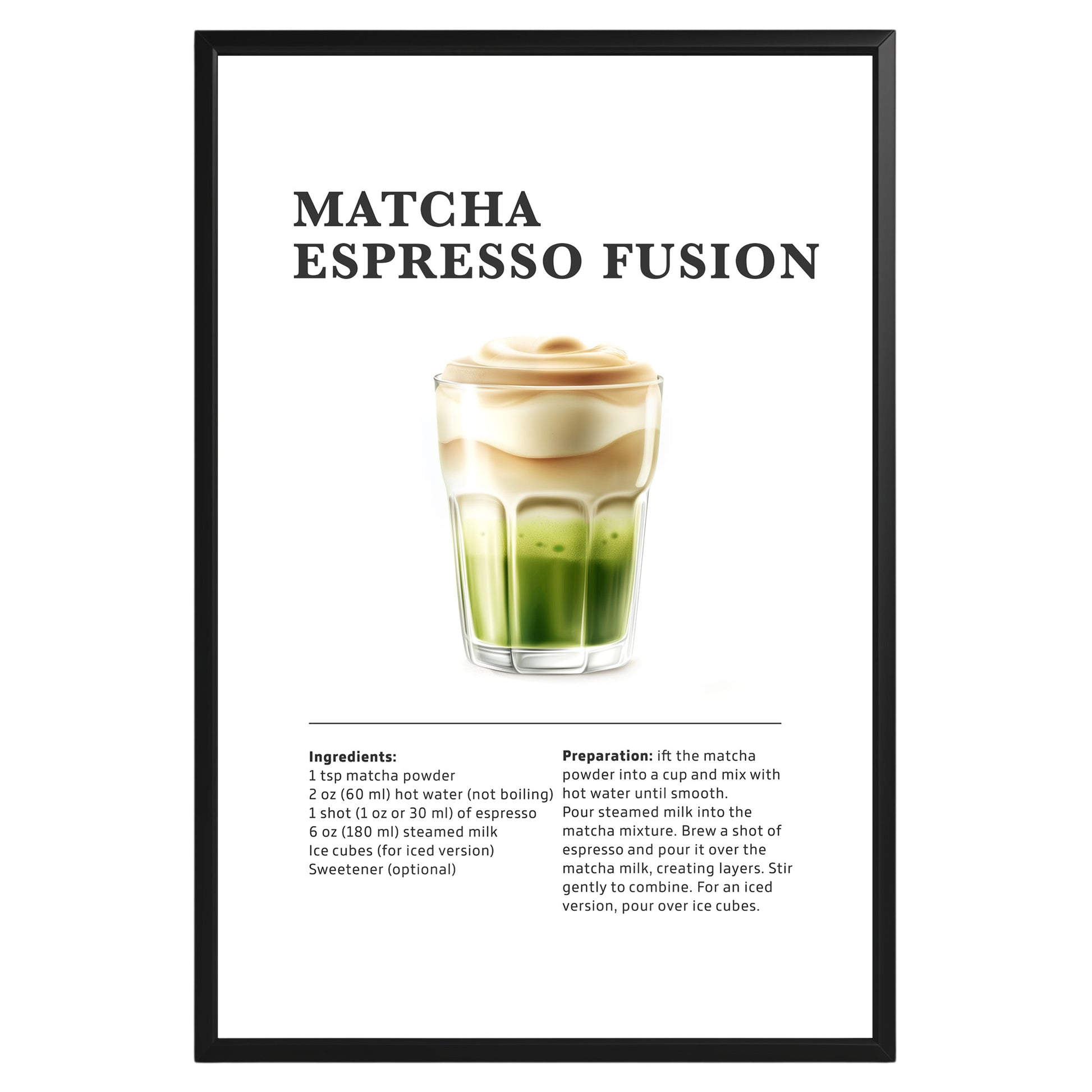 Matcha Espresso Fusion Coffee Recipe Poster - GroovyGrove