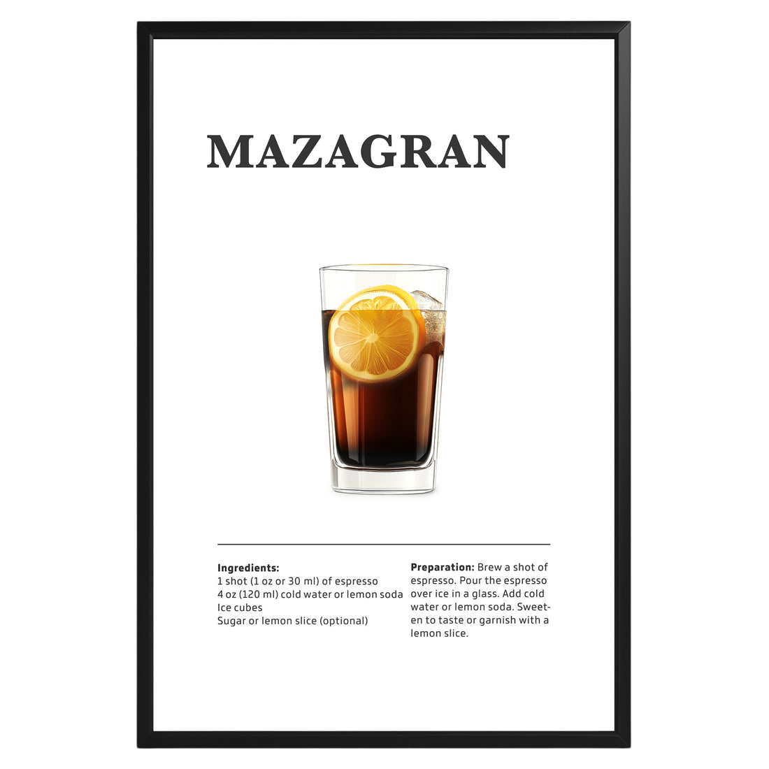 Mazagran Coffee Recipe Poster - GroovyGrove