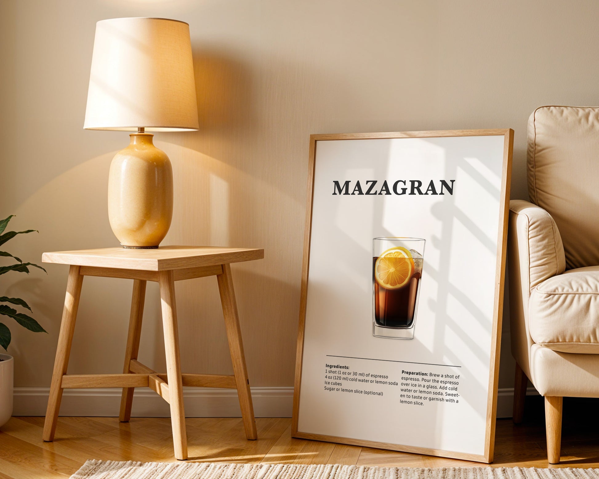 Mazagran Coffee Recipe Poster - GroovyGrove