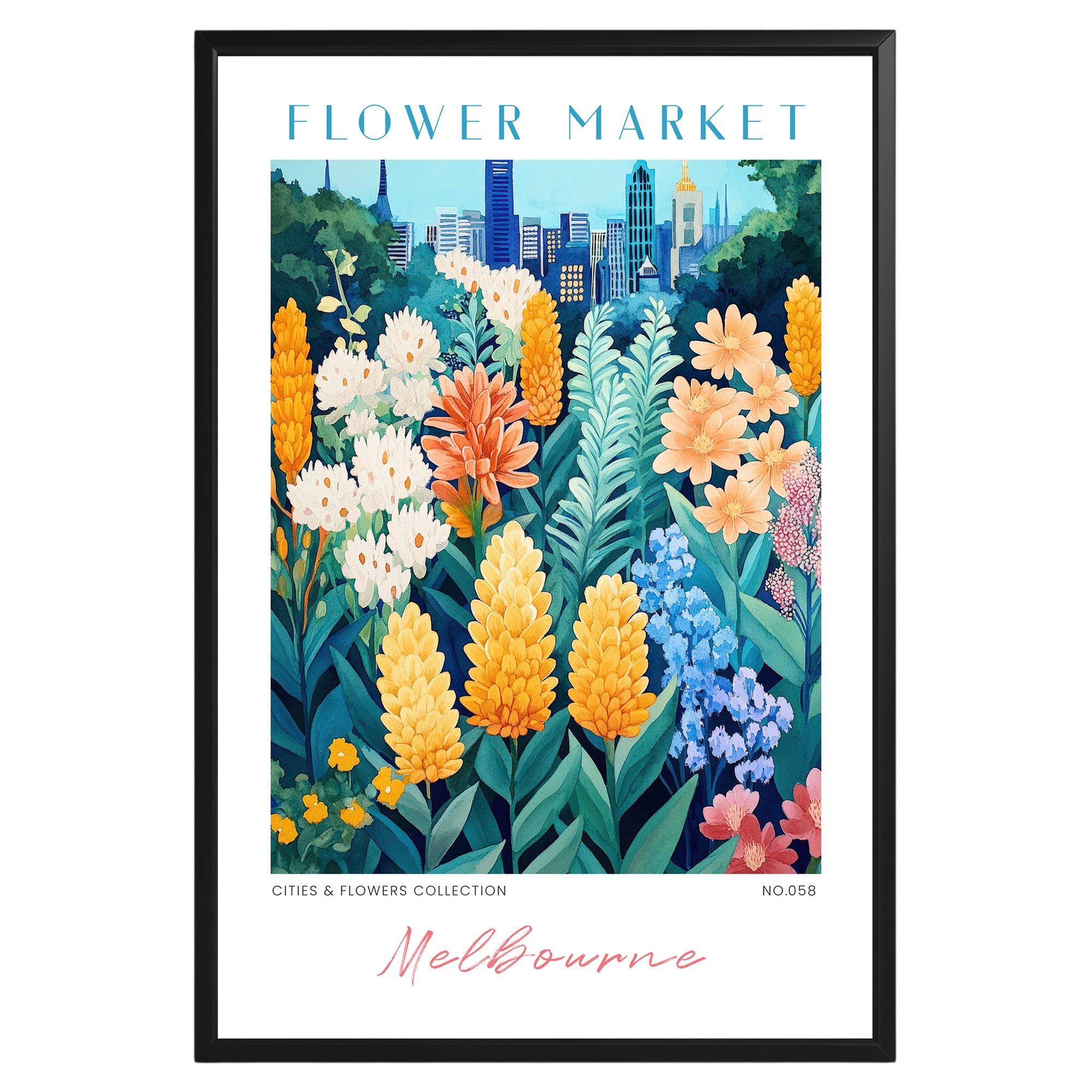 Melbourne Australia Flower Market Poster - GroovyGrove