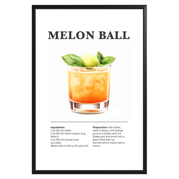 Melon Ball Cocktail Recipe Poster - GroovyGrove