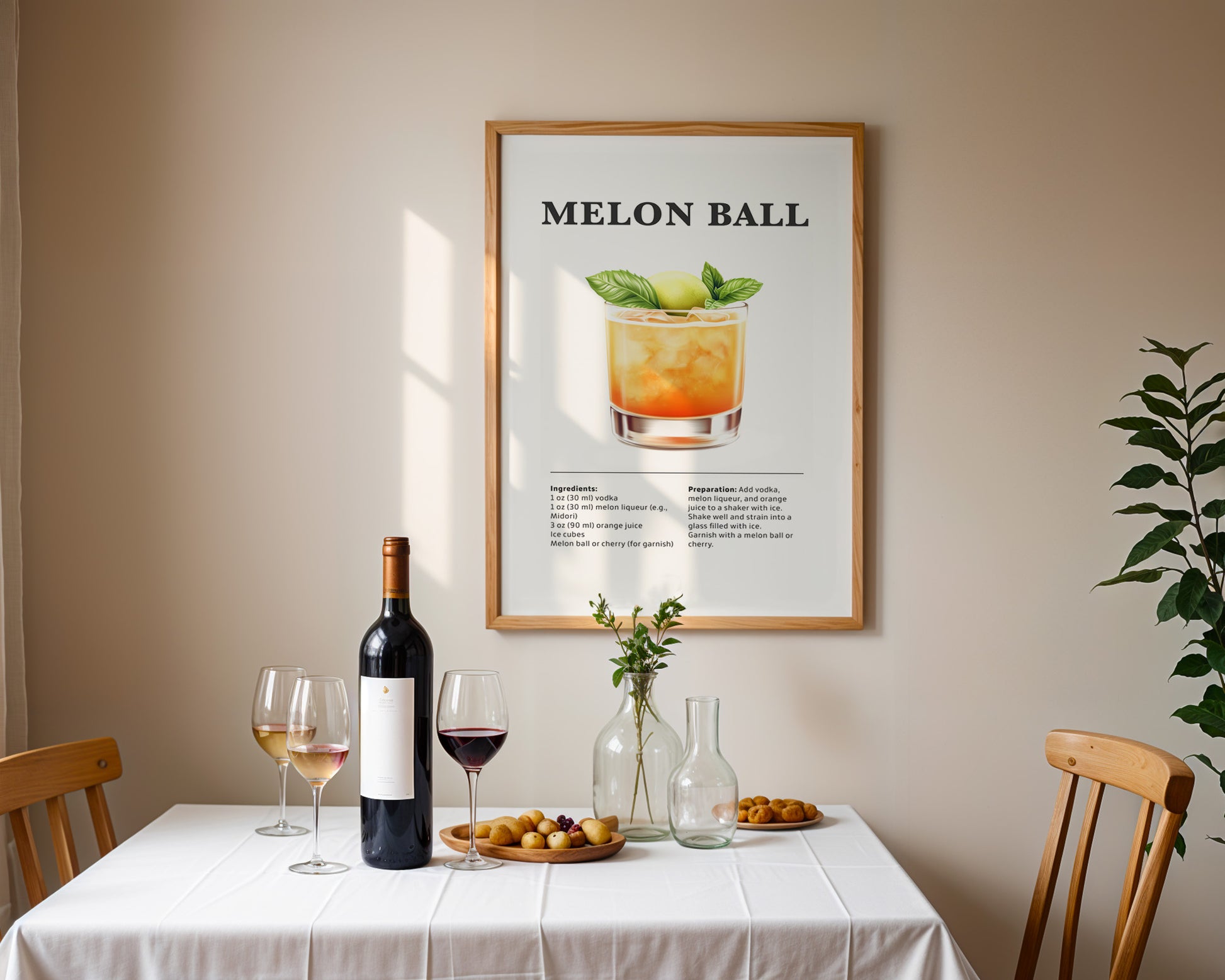 Melon Ball Cocktail Recipe Poster - GroovyGrove