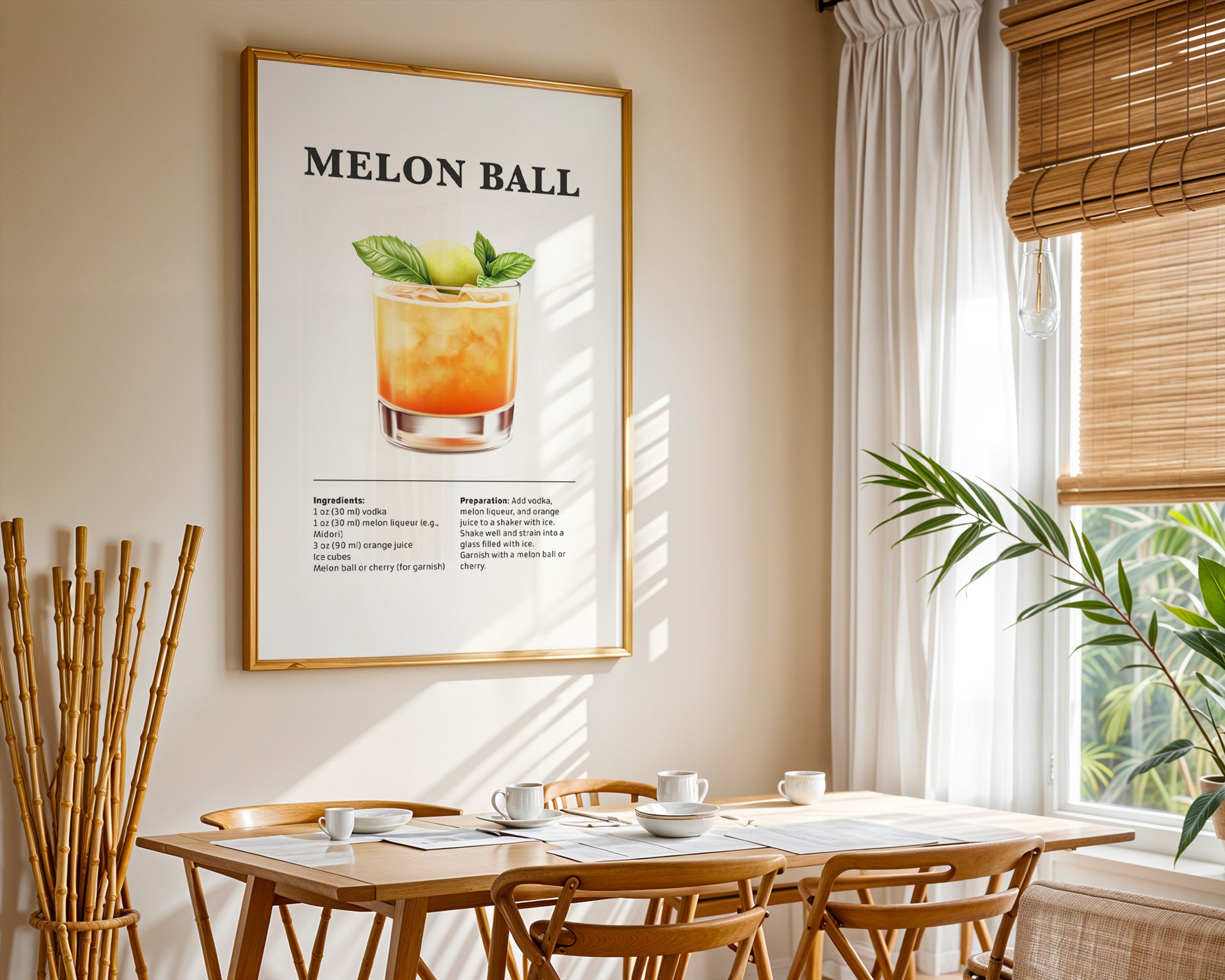 Melon Ball Cocktail Recipe Poster - GroovyGrove