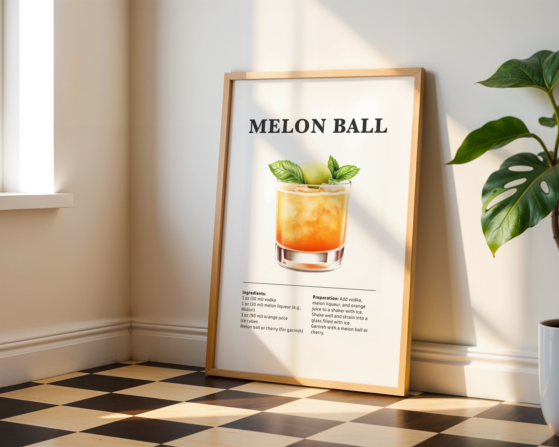 Melon Ball Cocktail Recipe Poster - GroovyGrove