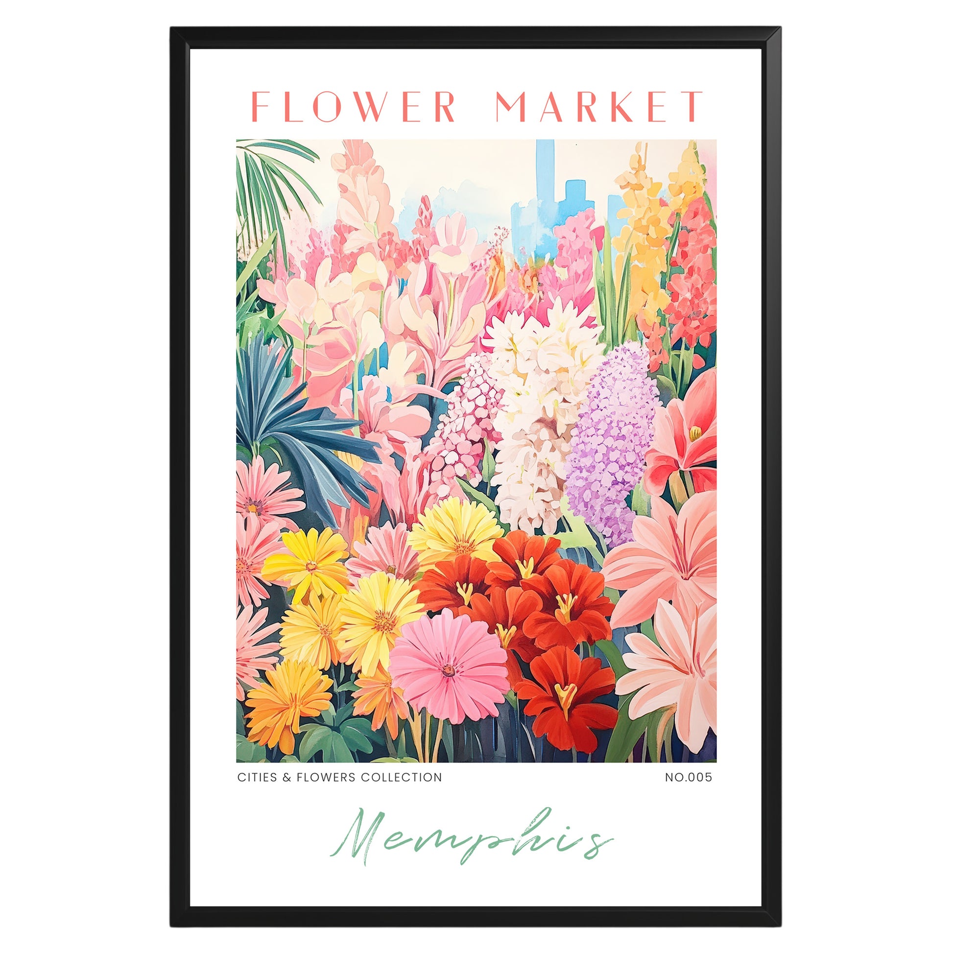 Memphis Tennessee Flower Market Poster - GroovyGrove