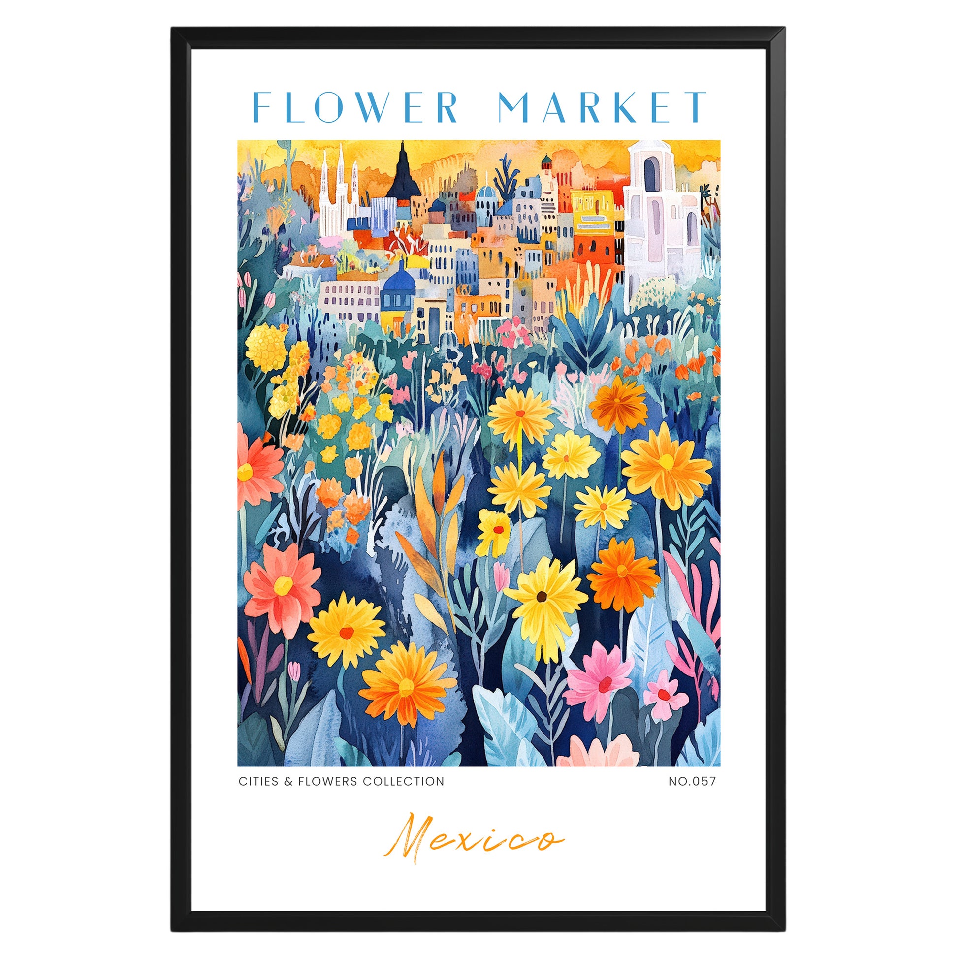 Mexico City Flower Market Poster - GroovyGrove