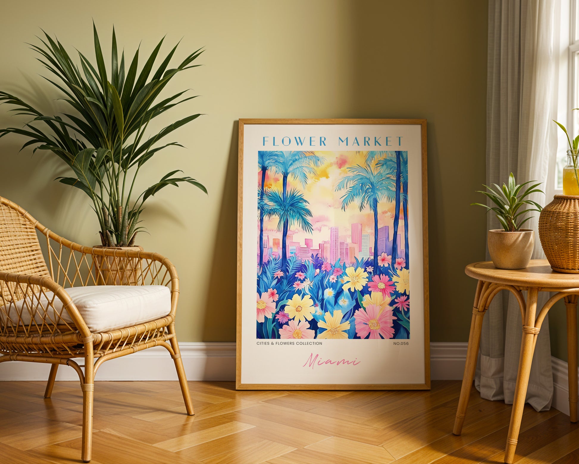 Miami Florida Flower Market Poster - GroovyGrove