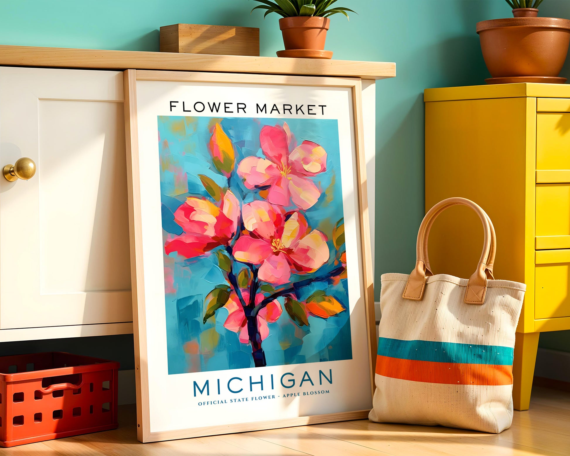 Michigan State Flower Market Poster - GroovyGrove