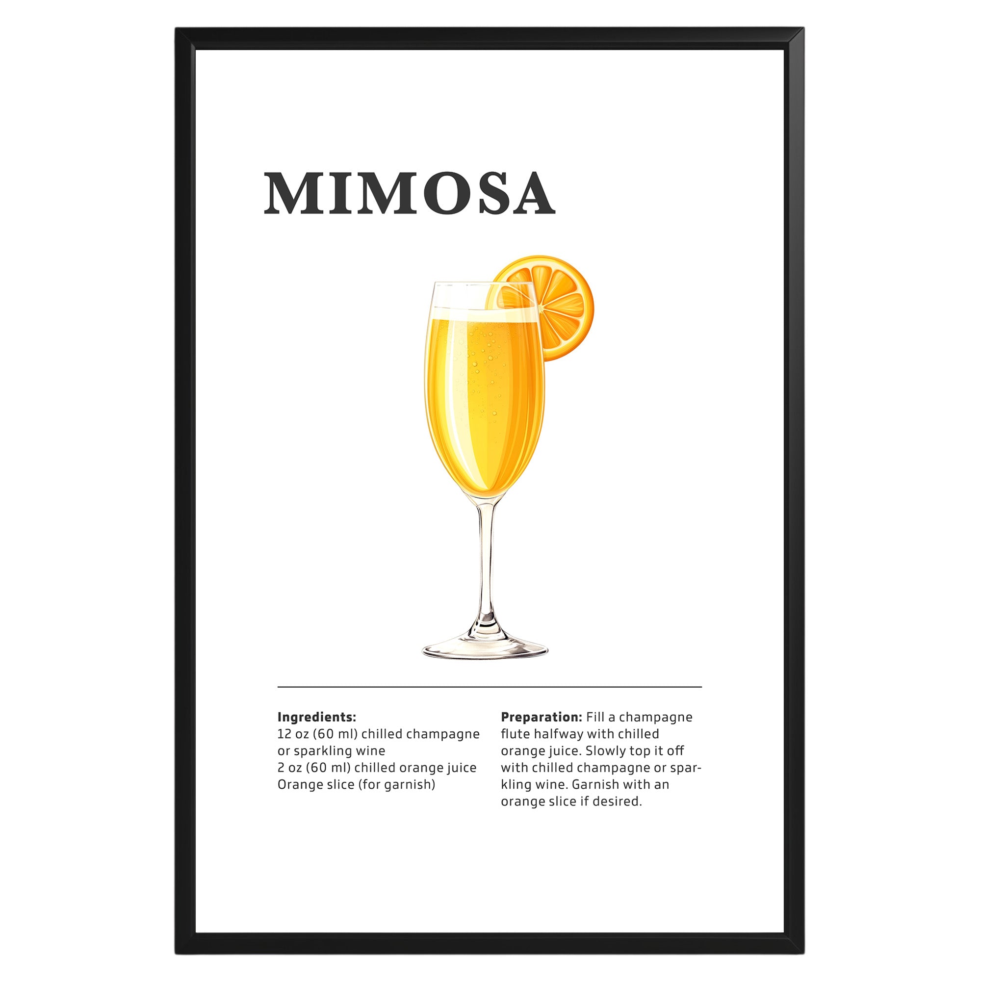 Mimosa Cocktail Recipe Poster - GroovyGrove