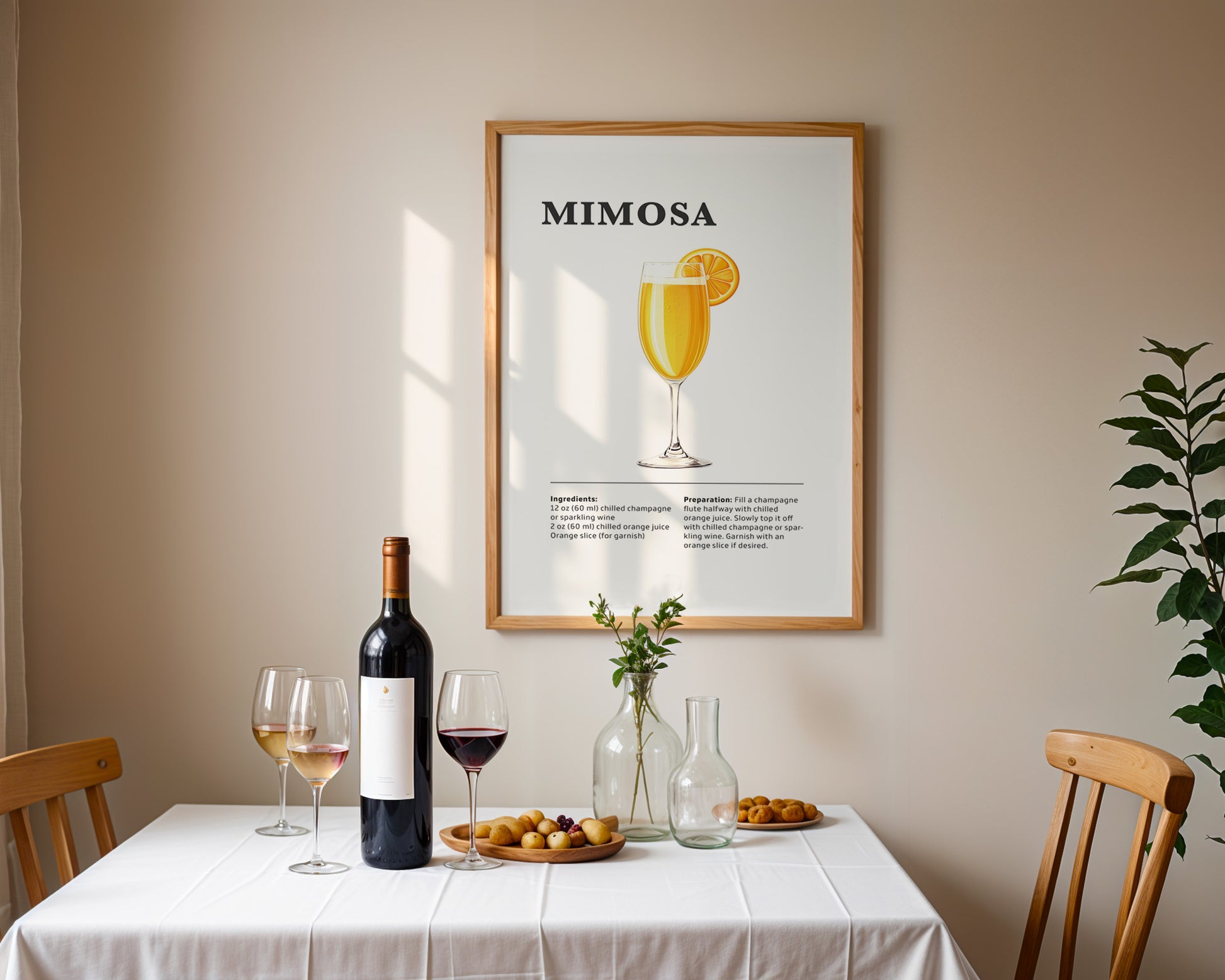 Mimosa Cocktail Recipe Poster - GroovyGrove