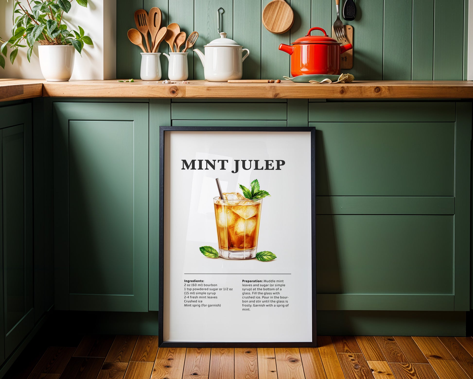 Mint Julep Cocktail Recipe Poster - GroovyGrove