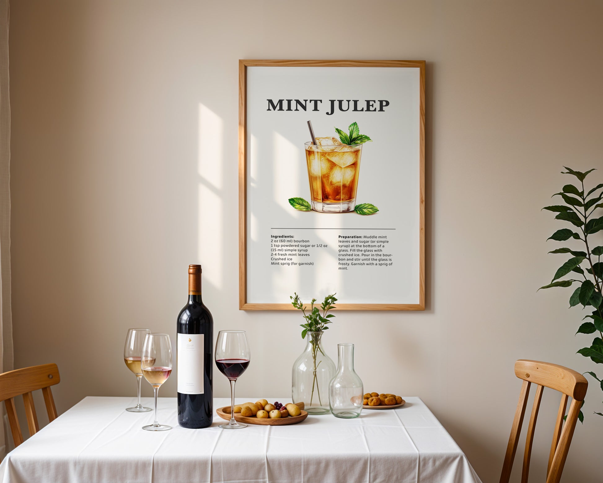 Mint Julep Cocktail Recipe Poster - GroovyGrove