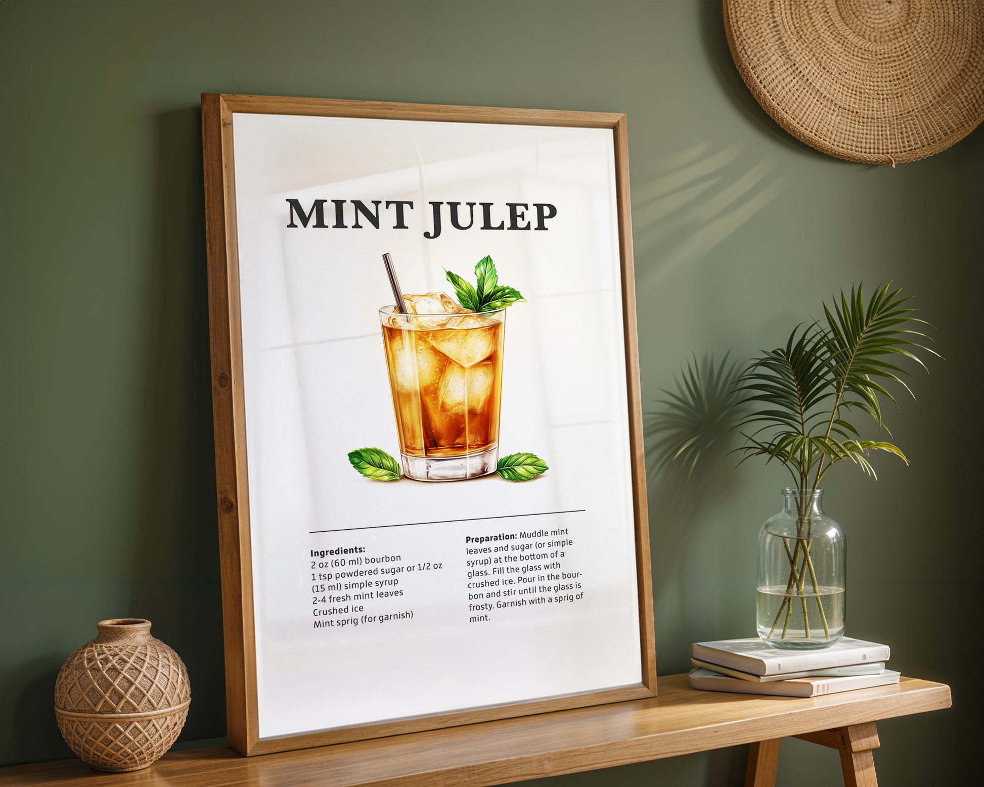 Mint Julep Cocktail Recipe Poster - GroovyGrove