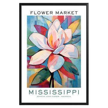 Mississippi State Flower Market Poster - GroovyGrove