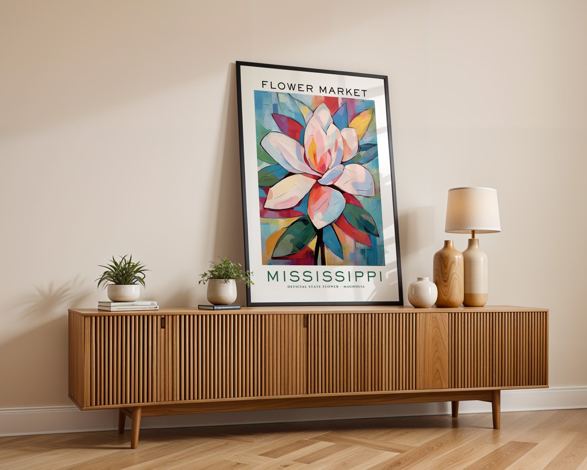 Mississippi State Flower Market Poster - GroovyGrove