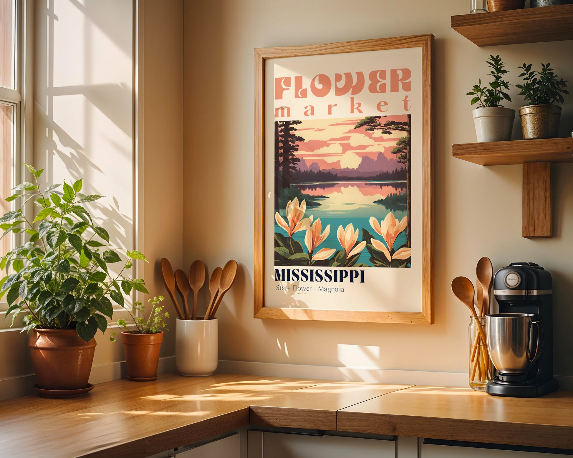 Mississippi Flower Market Vintage Poster - GroovyGrove