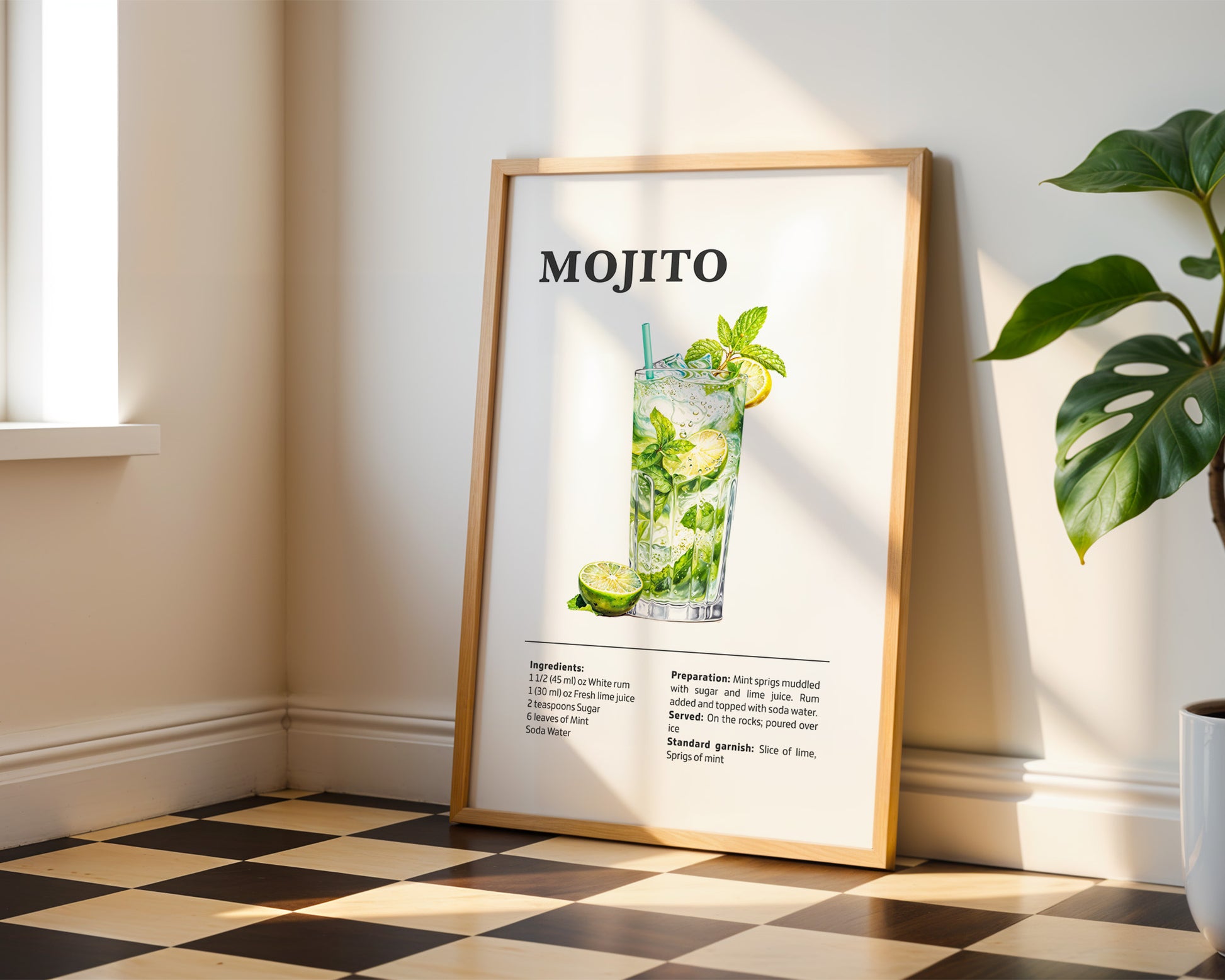 Mojito Cocktail Recipe Poster - GroovyGrove