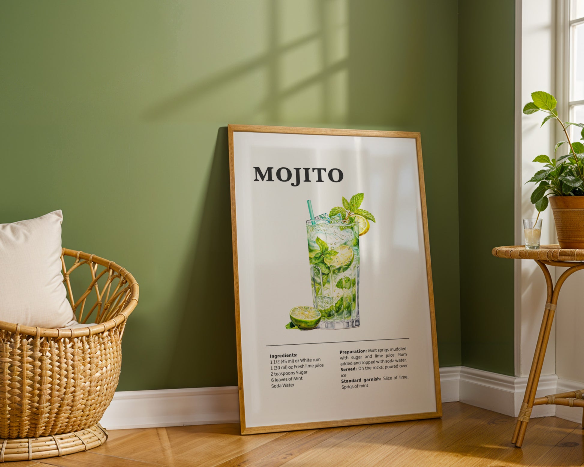 Mojito Cocktail Recipe Poster - GroovyGrove