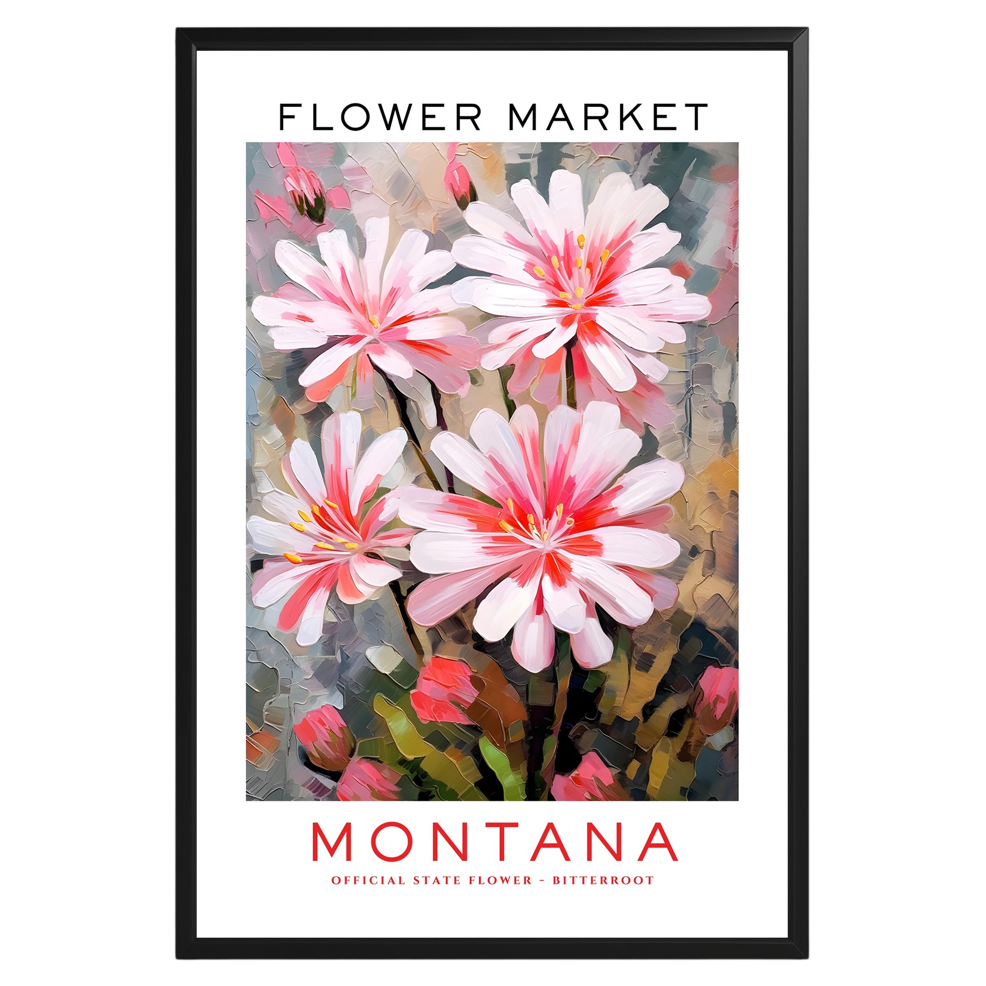 Montana State Flower Market Poster - GroovyGrove