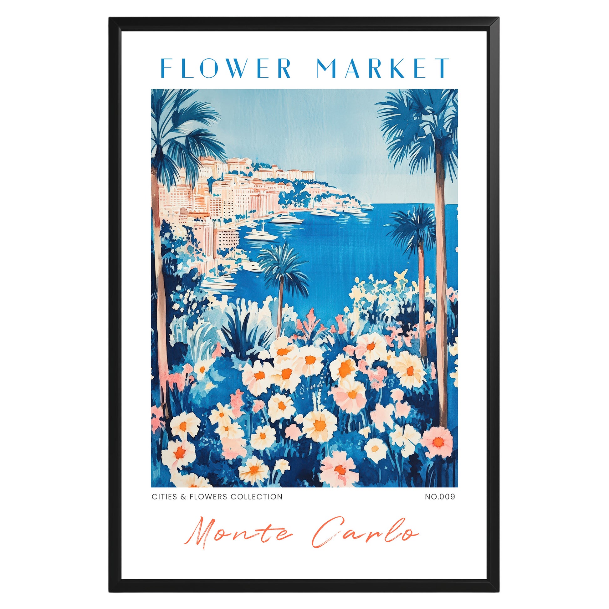 Monte Carlo Monaco Flower Market Poster - GroovyGrove