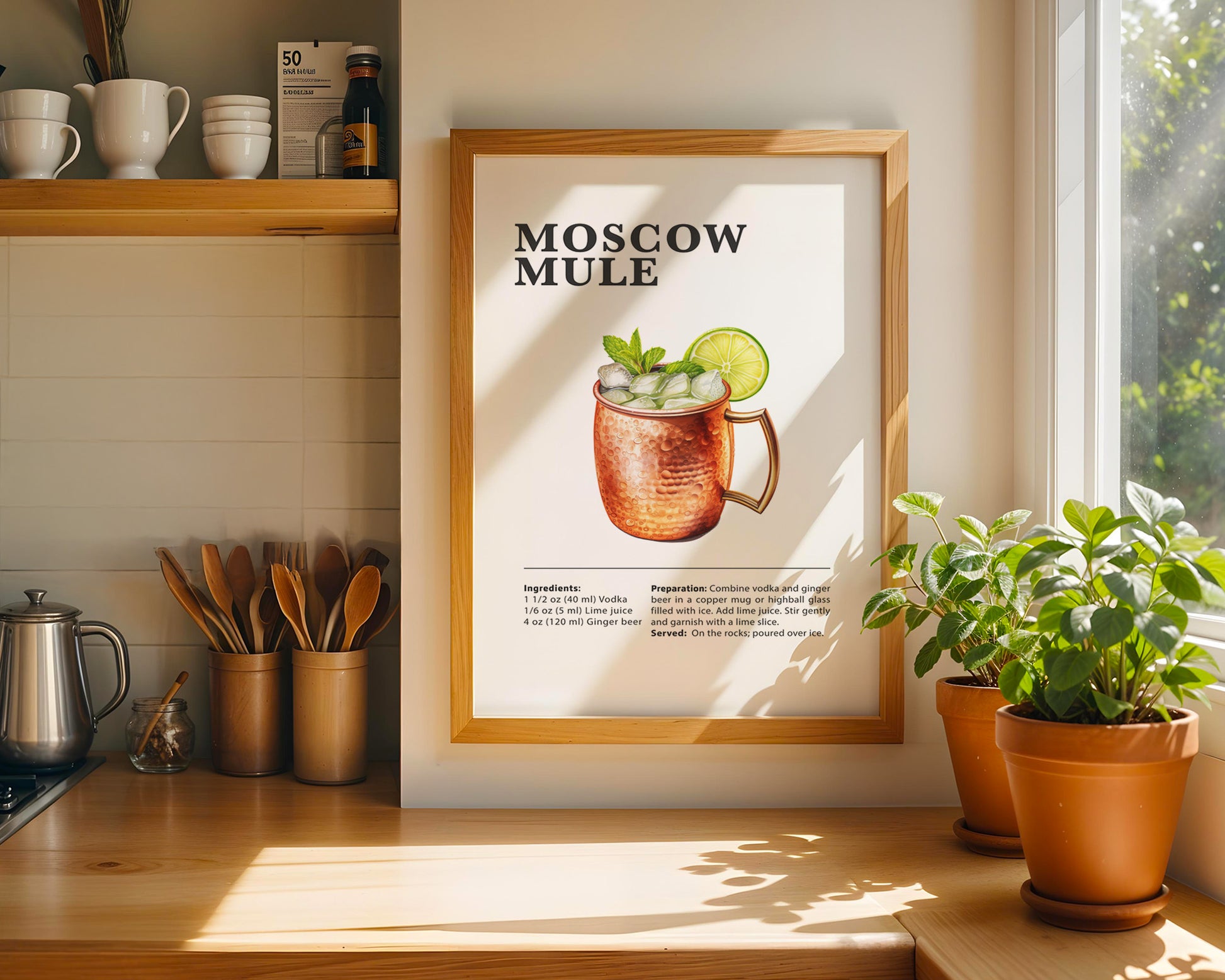 Moscow Mule Cocktail Recipe Poster - GroovyGrove