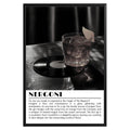 Negroni Cocktail Black and White Poster - GroovyGrove