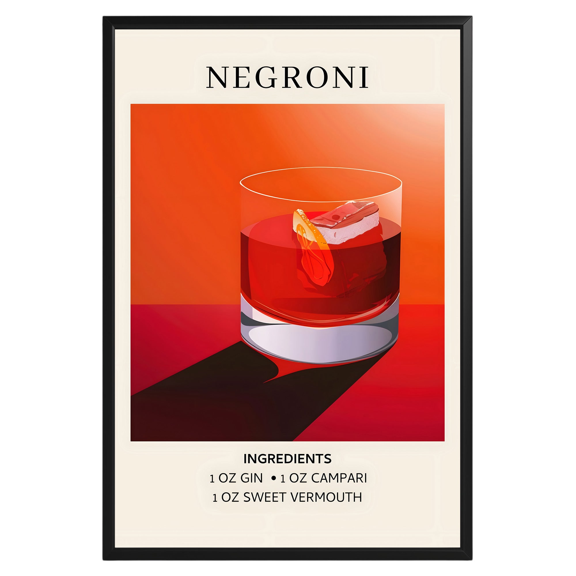 Negroni Vintage Cocktail Poster - GroovyGrove