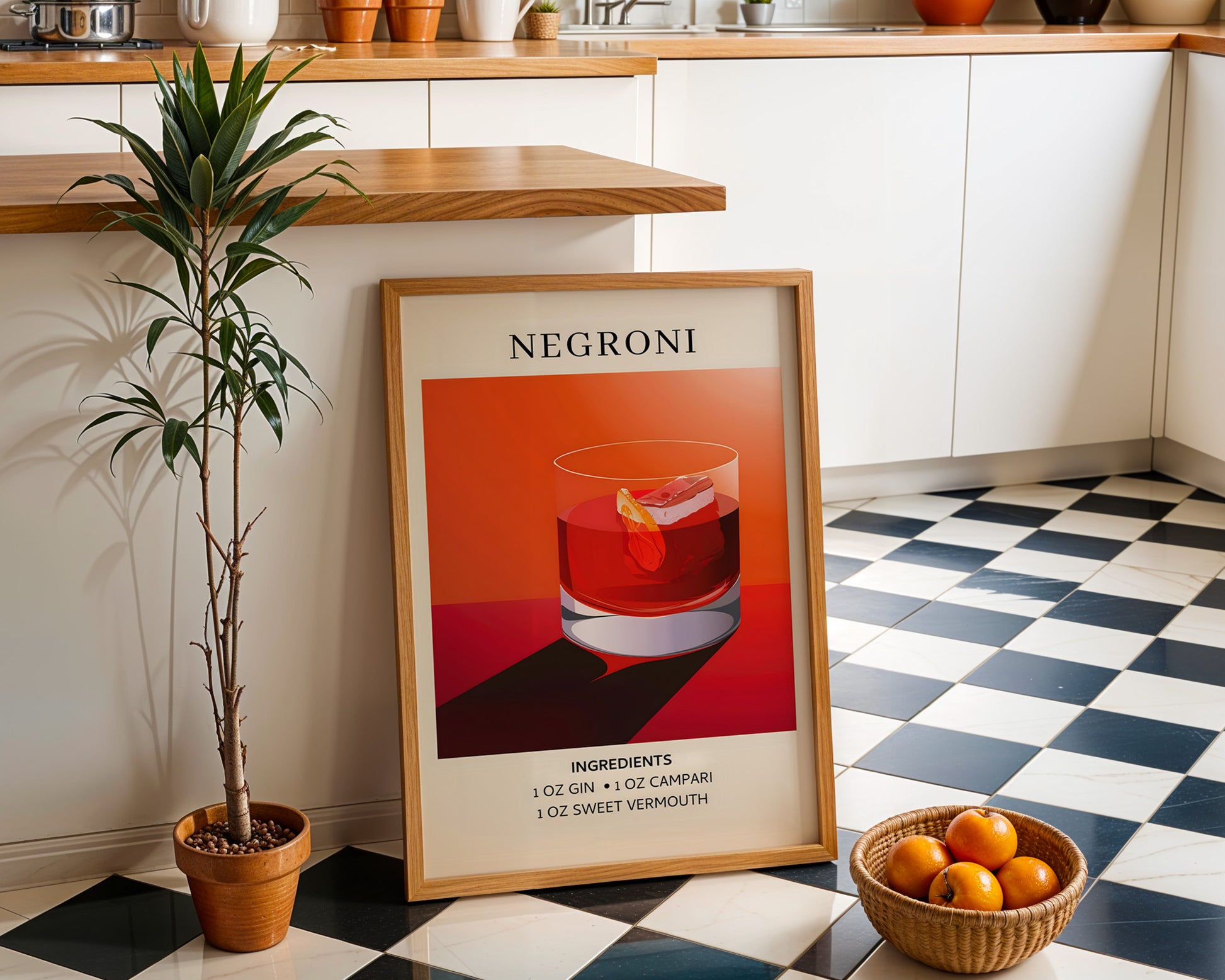 Negroni Vintage Cocktail Poster - GroovyGrove