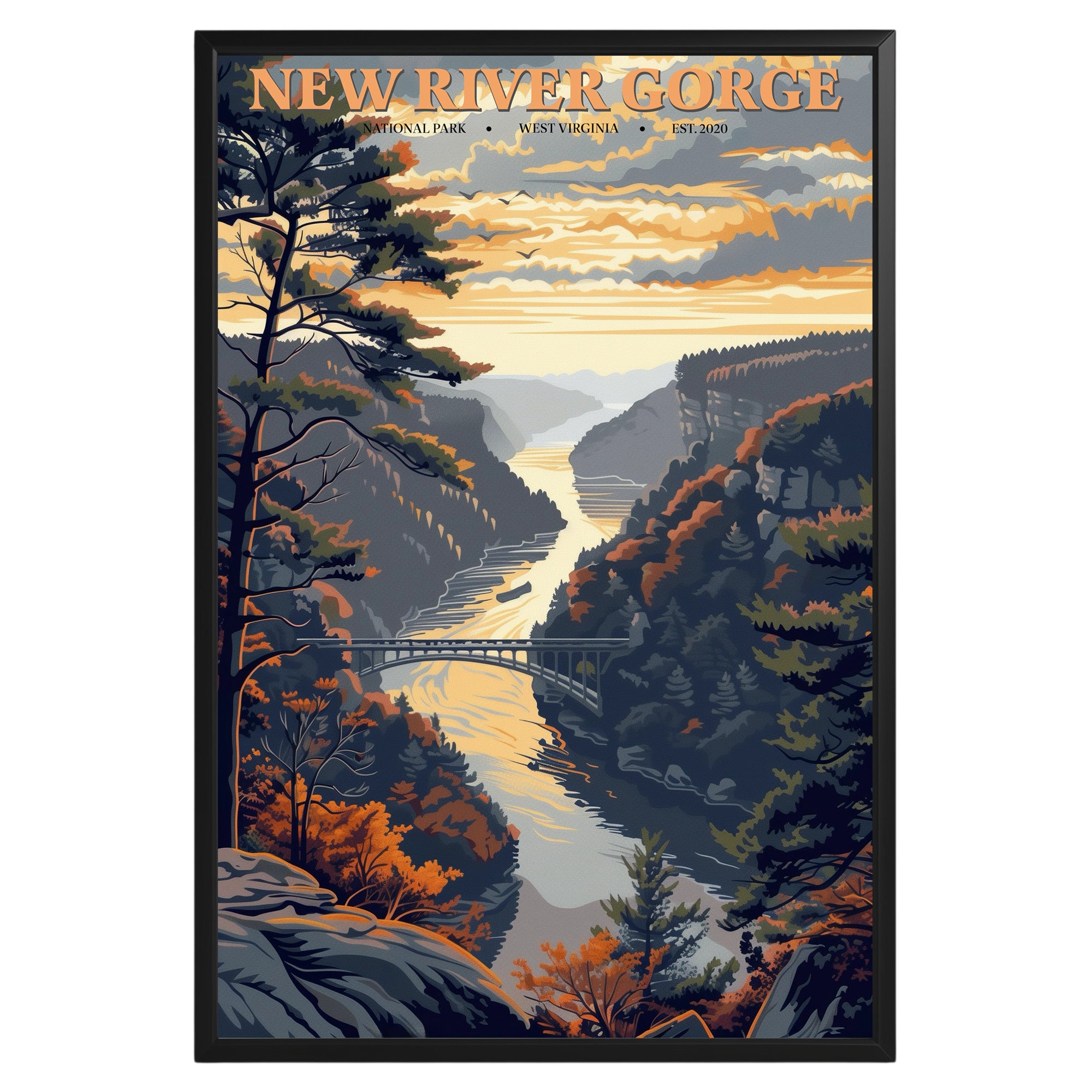 New River Gorge National Park Vintage Poster - GroovyGrove