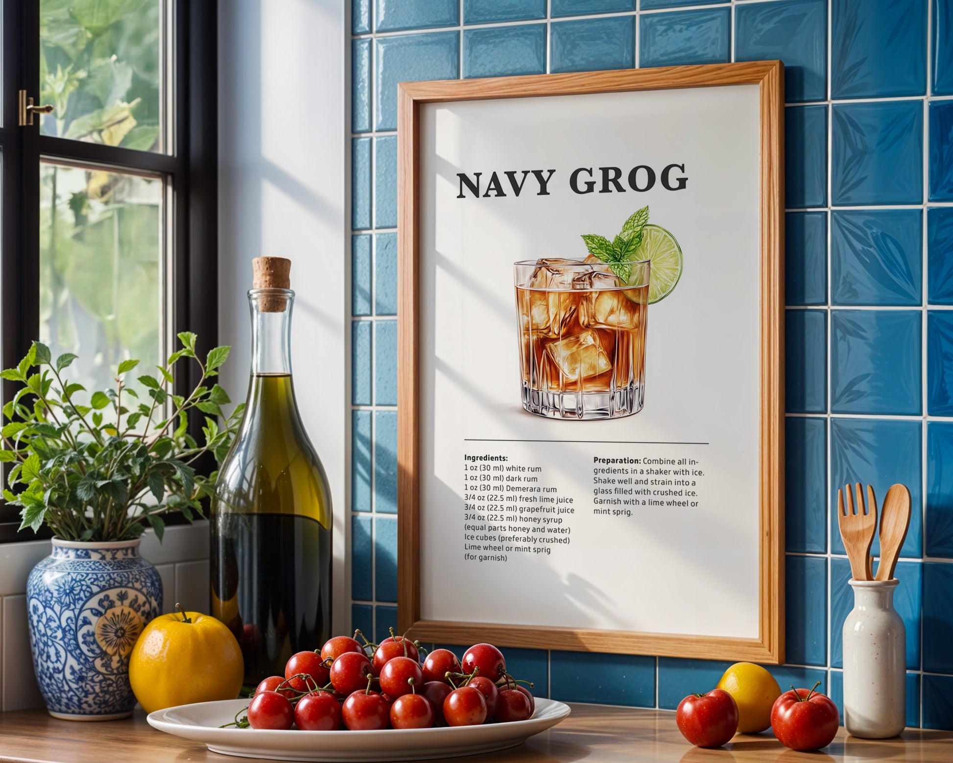 Navy Grog Cocktail Recipe Poster - GroovyGrove