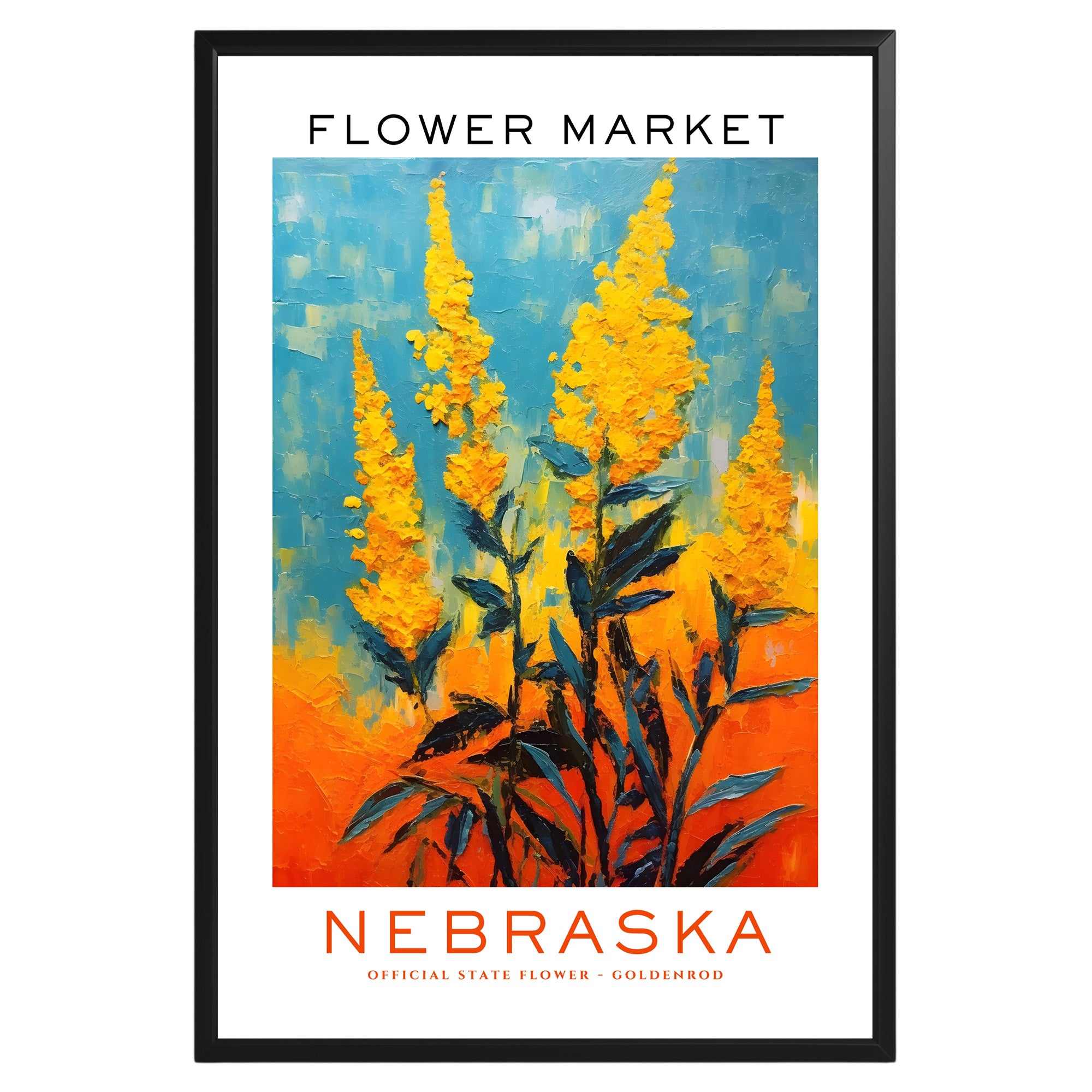 Nebraska State Flower Market Poster - GroovyGrove