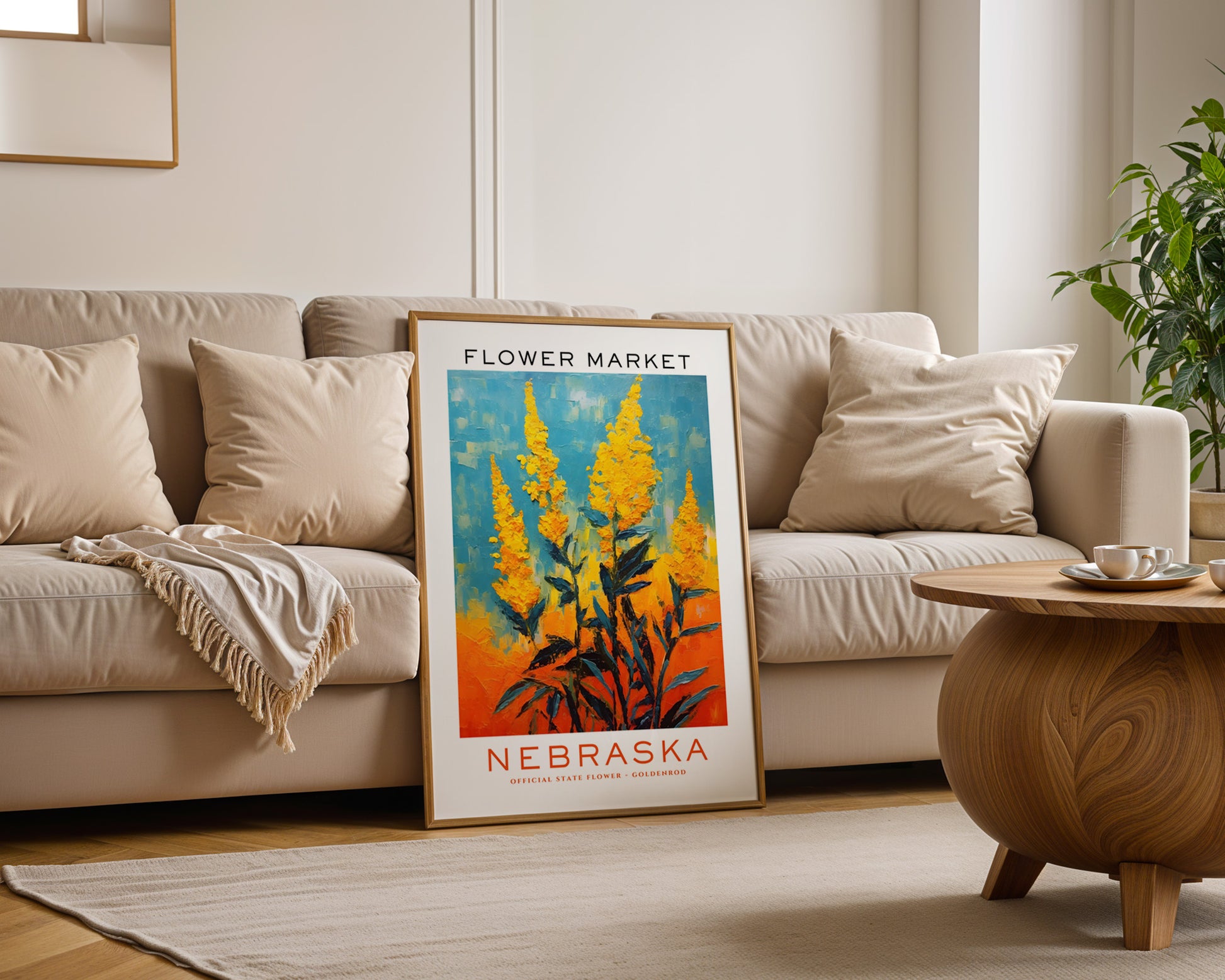 Nebraska State Flower Market Poster - GroovyGrove