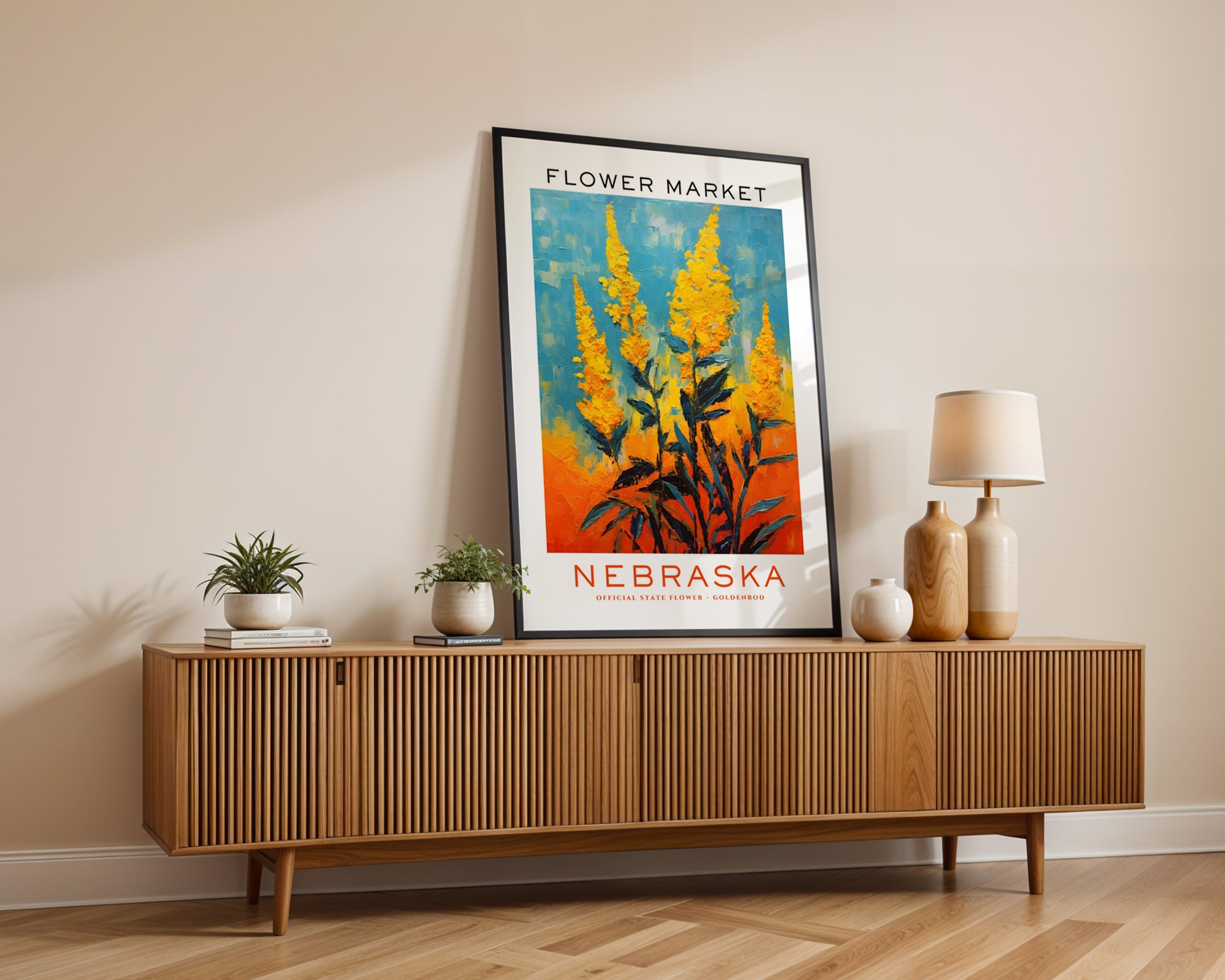 Nebraska State Flower Market Poster - GroovyGrove