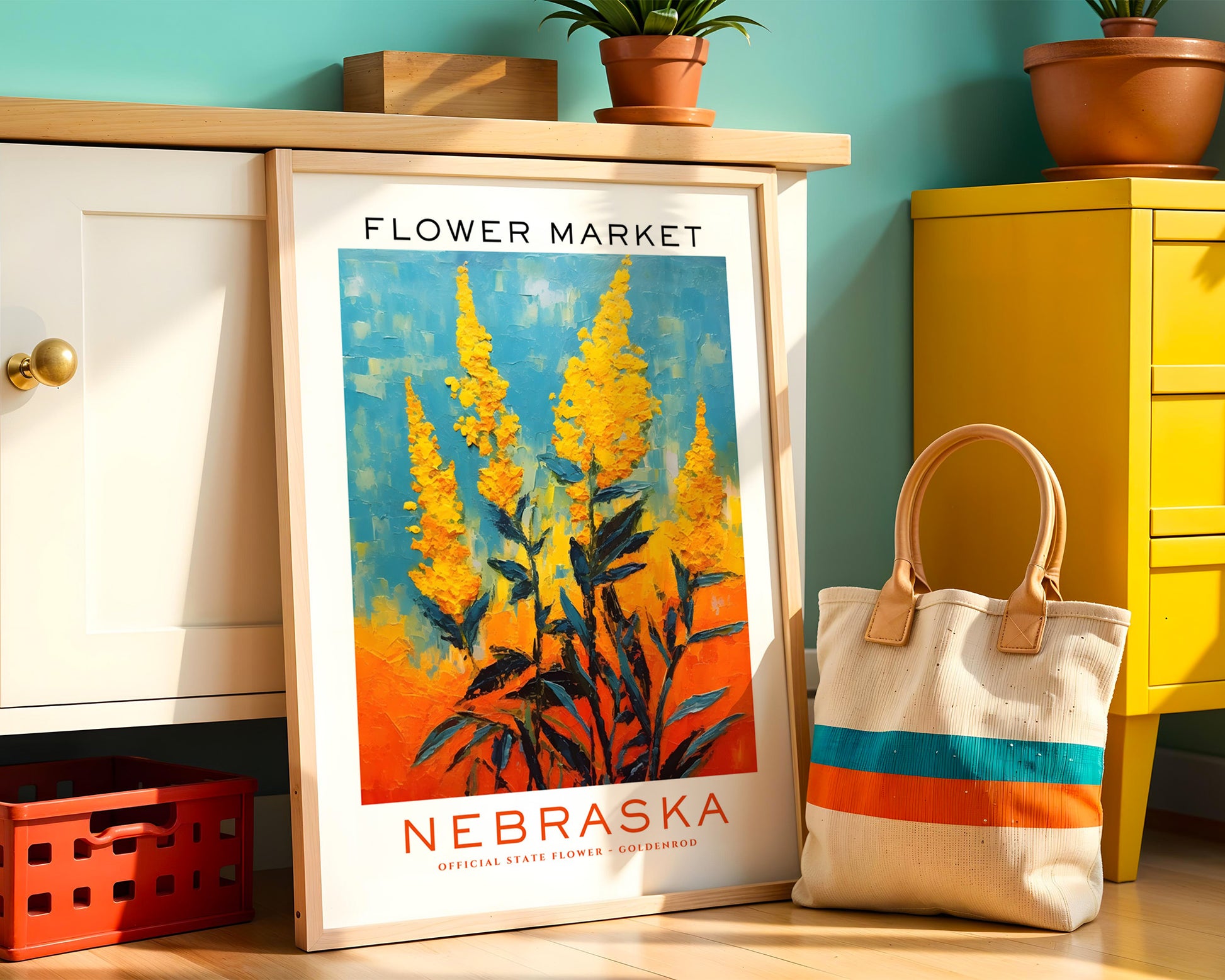 Nebraska State Flower Market Poster - GroovyGrove