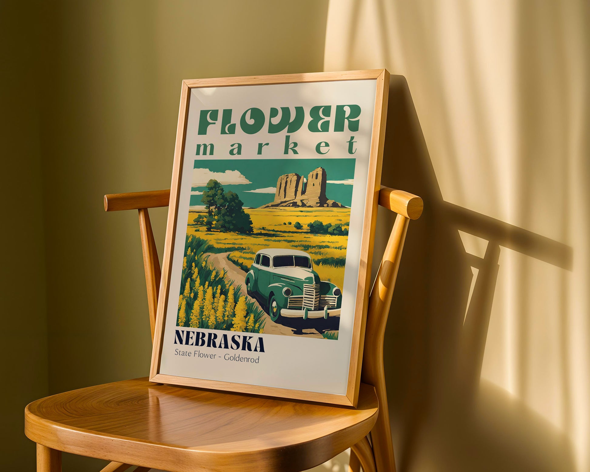 Nebraska Flower Market Vintage Poster - GroovyGrove